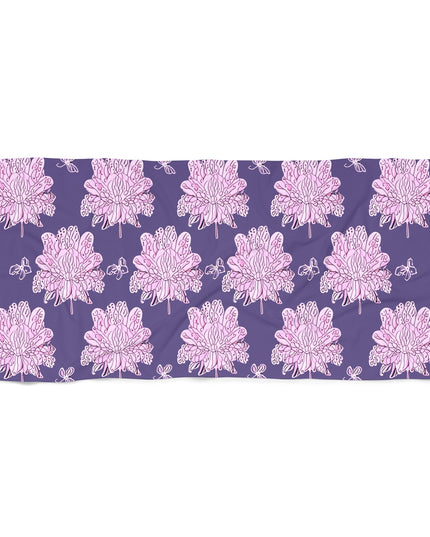 Magenta Floral Butterflies 30" x 60" Beach Towel