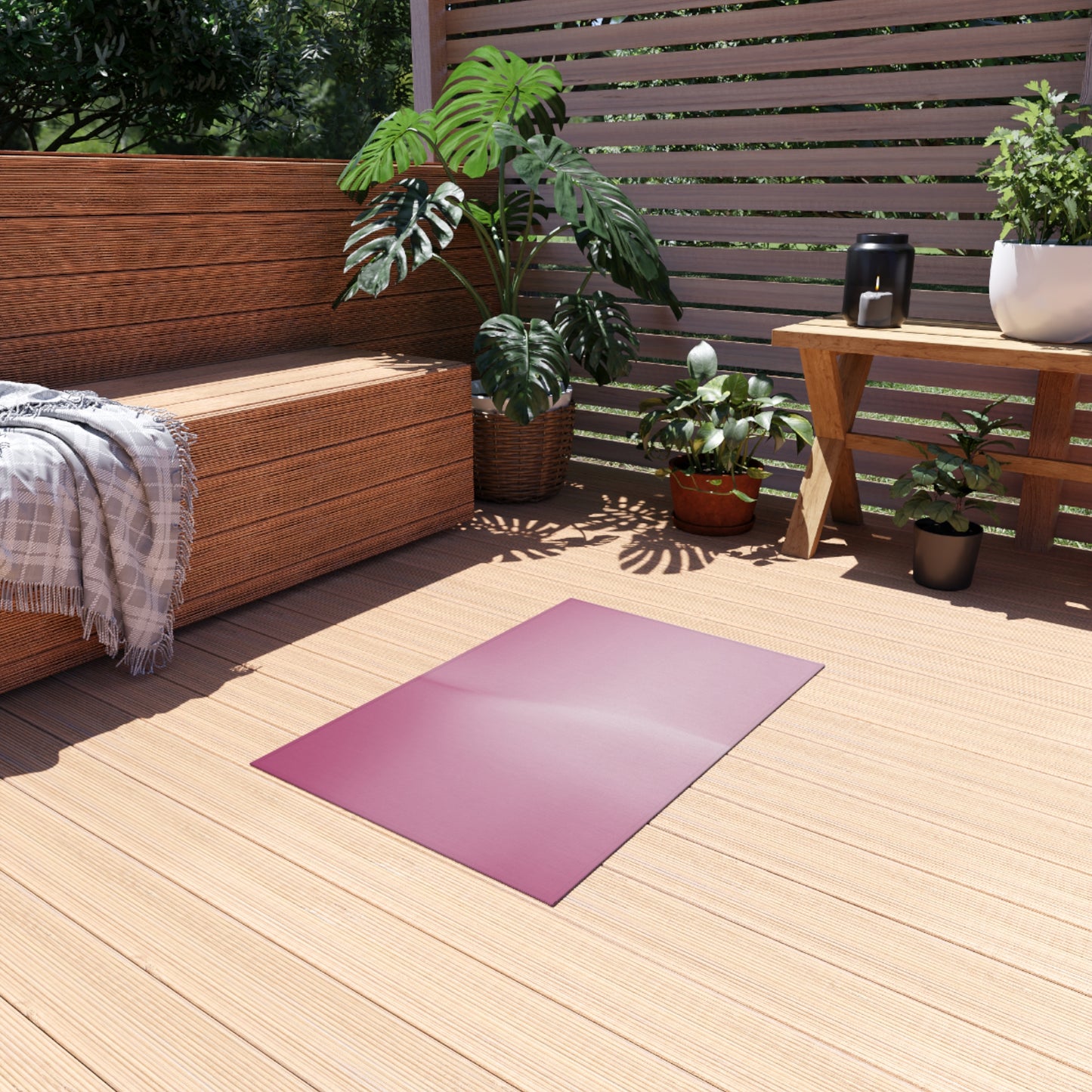 Pink Blush Lavender Fade Outdoor Rug, 24" x 36"