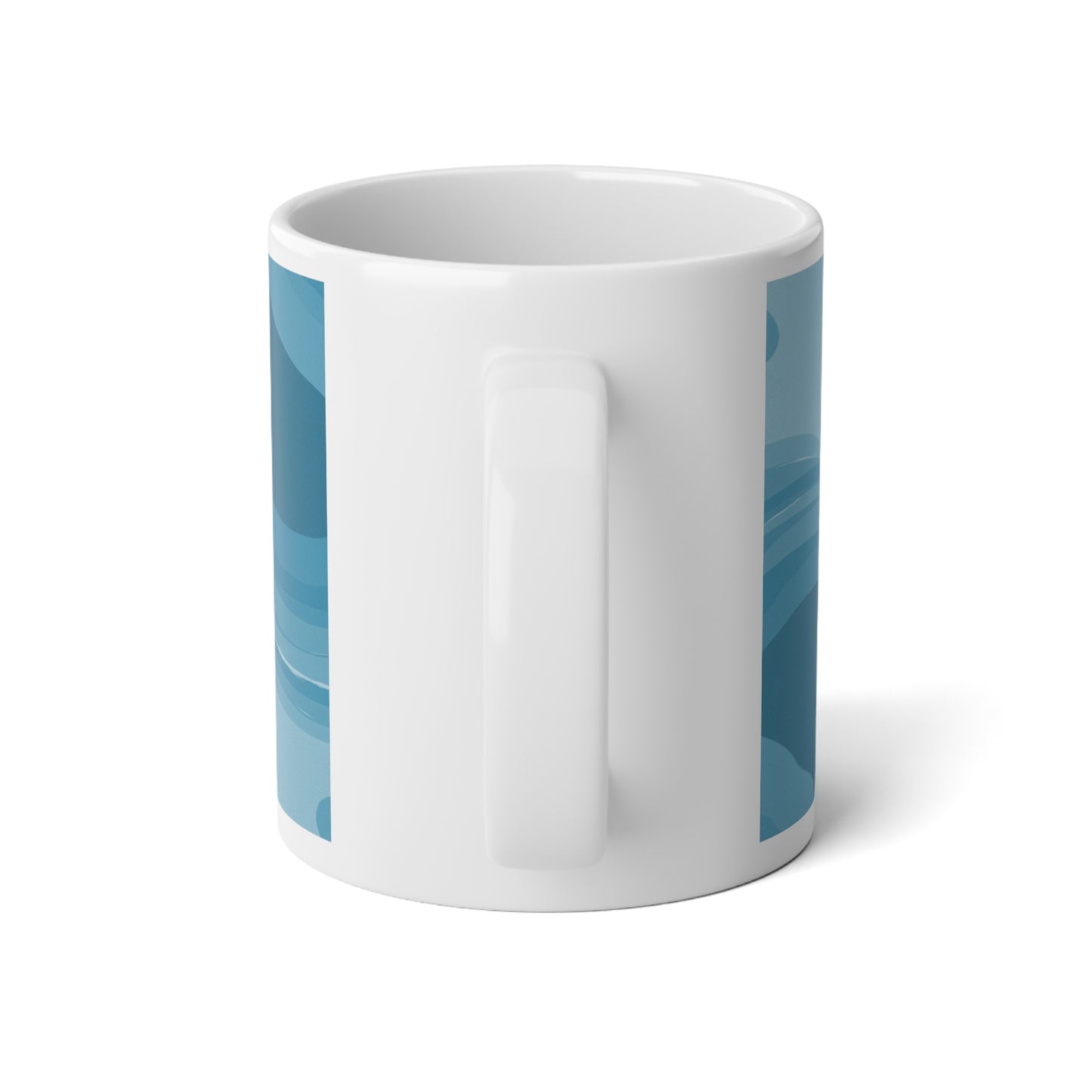 Sky Blue Wavey 20 oz White Glossy Jumbo Mug