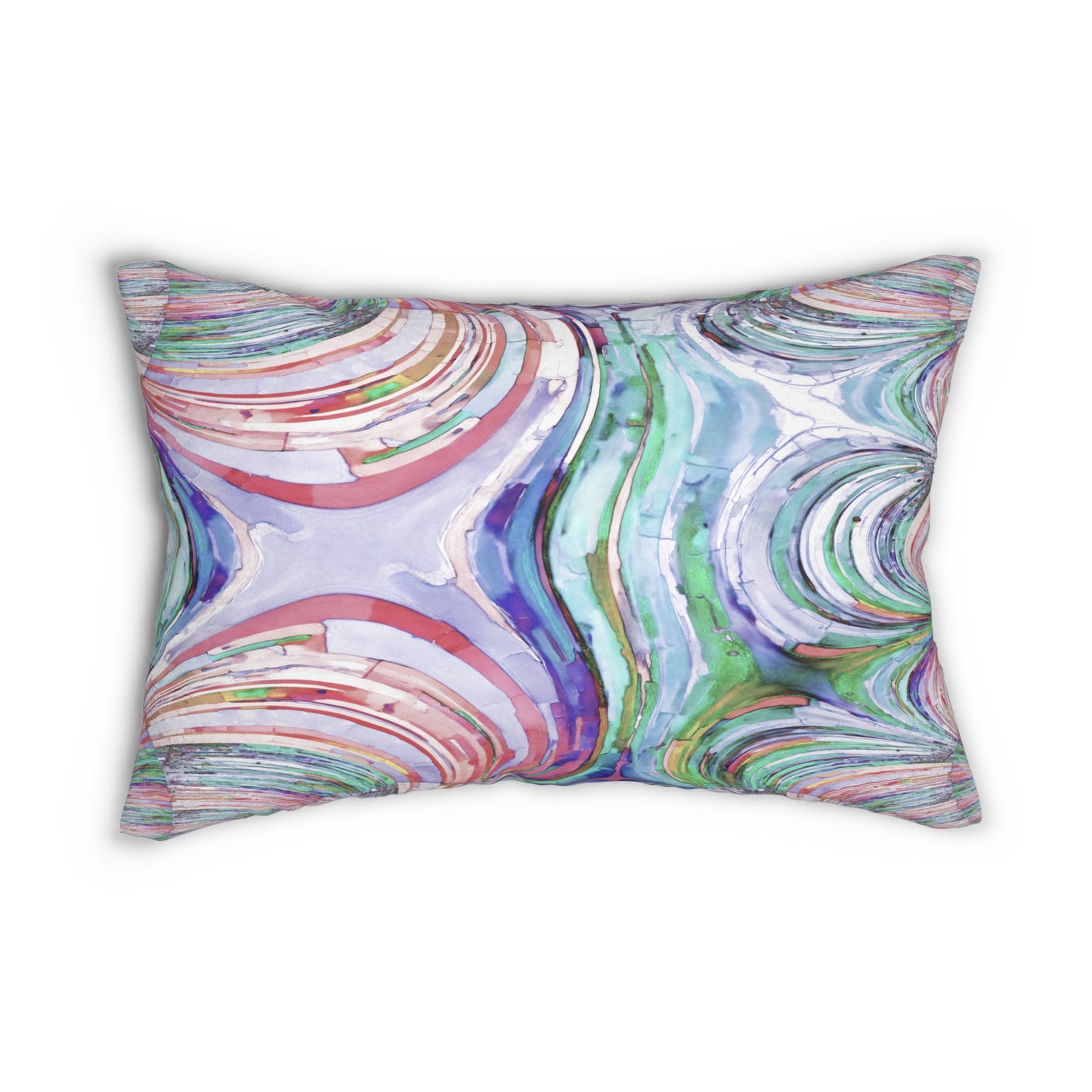 Uzi Spiral Pastels Spun Polyester Lumbar Pillow, 20" x 14"