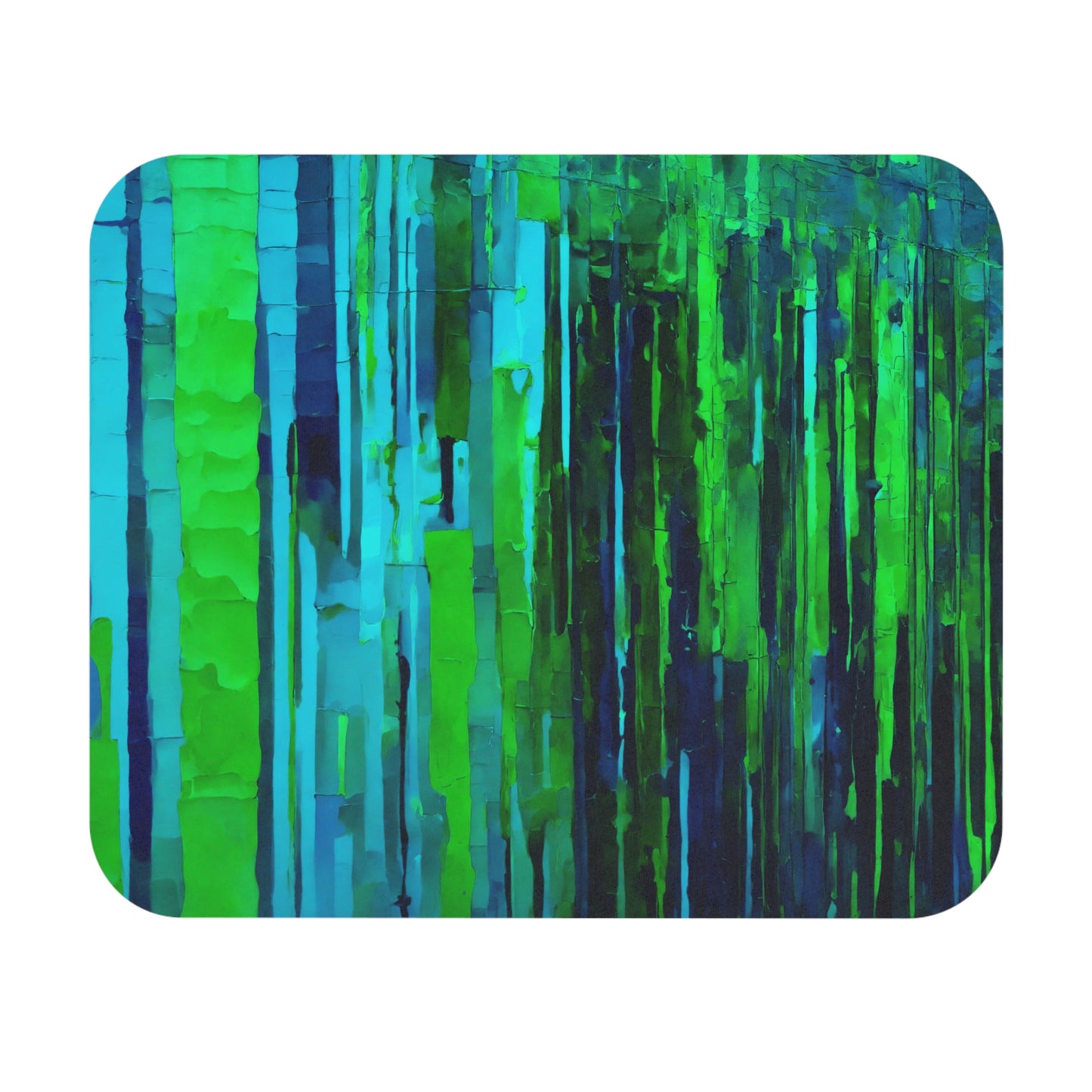 Striped Blue Green Mouse Pad, 9" x 8" Rectangle