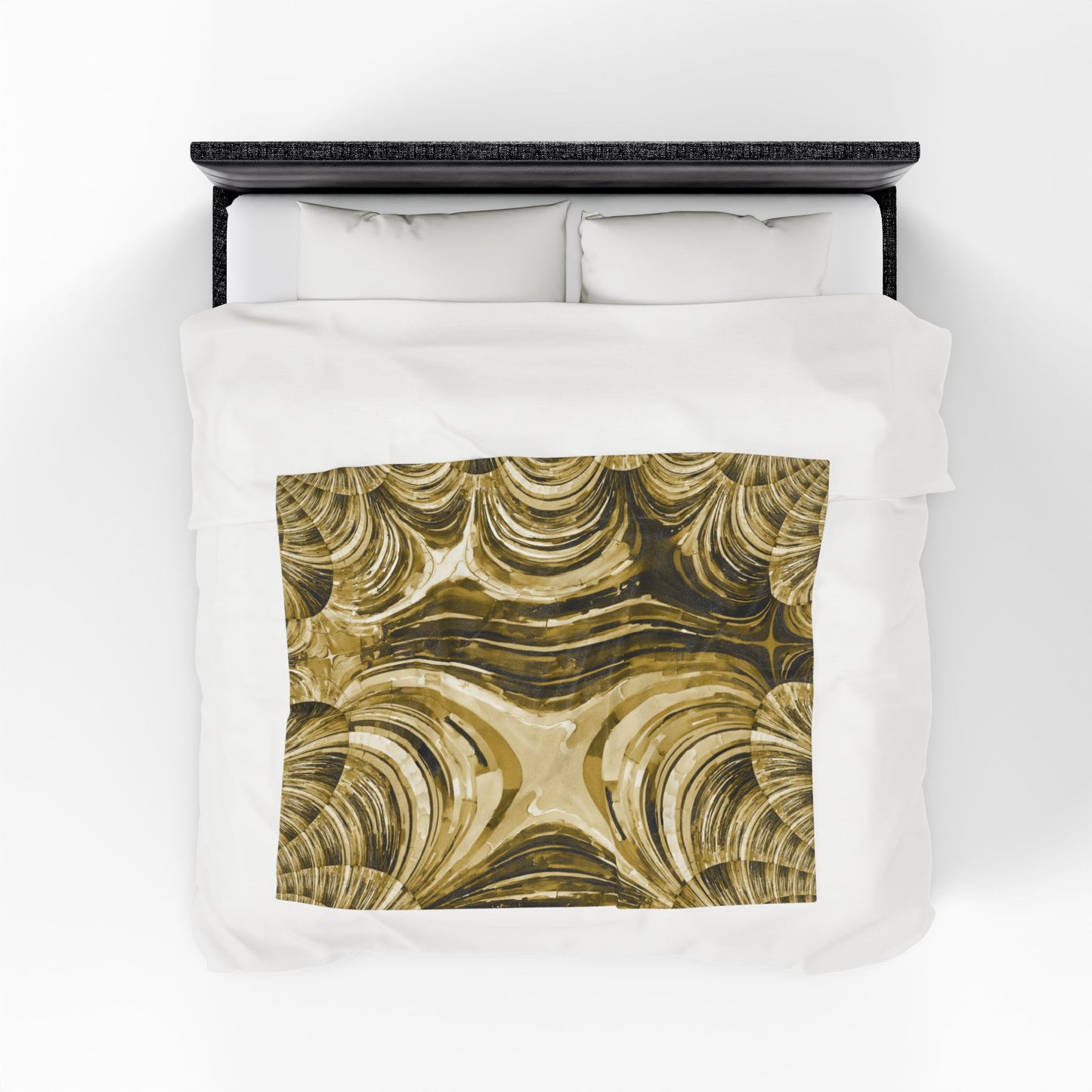 Uzi Spiral Light Brown Velveteen Plush Blanket, 50" x 60"