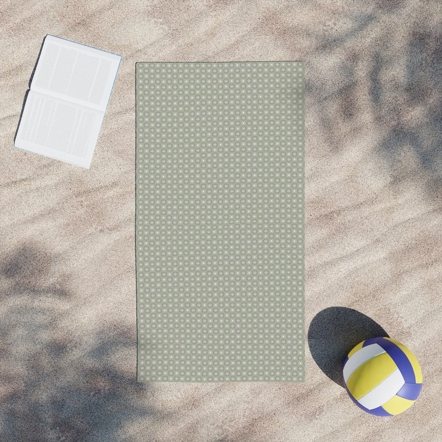 Olive Star-crossed Bodies Beach Towel, 24" x 44"