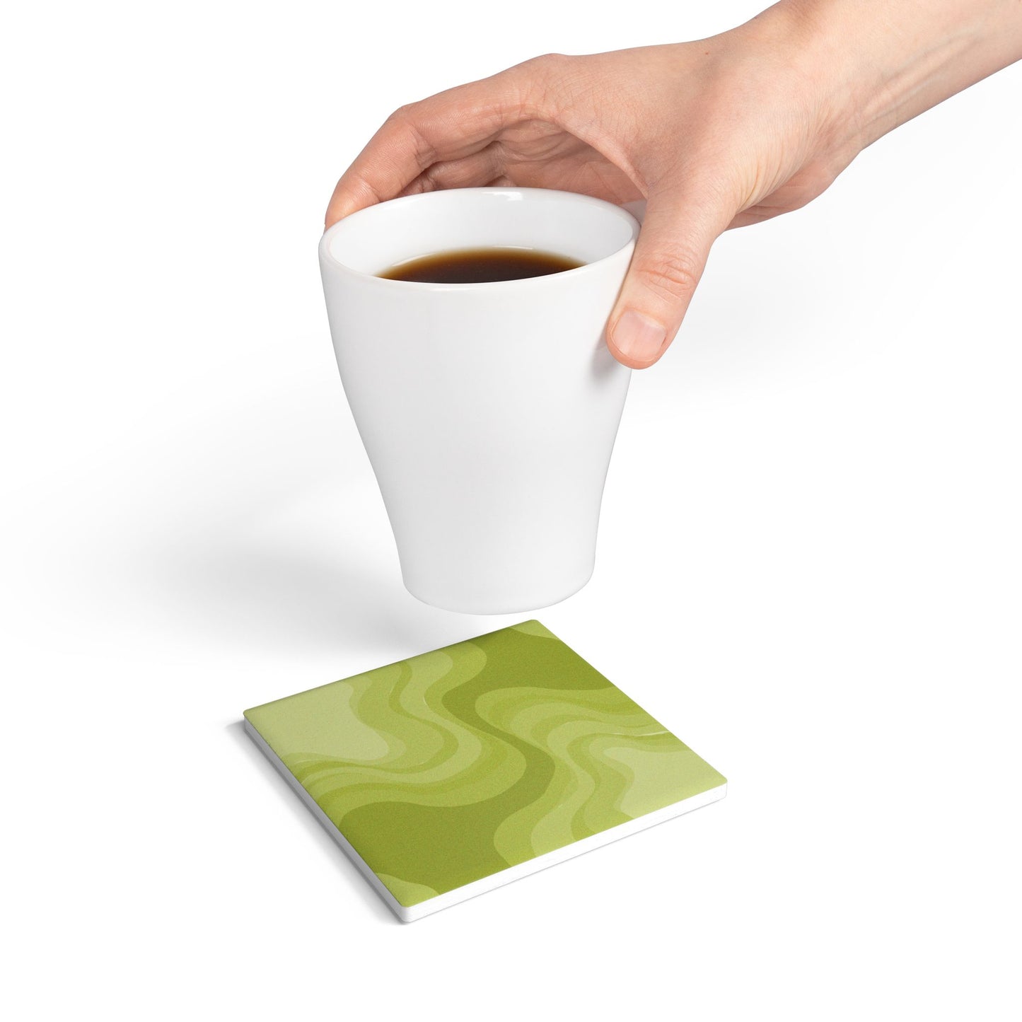 Lemon Wavey 4" x 4" Square Ceramic Coaster