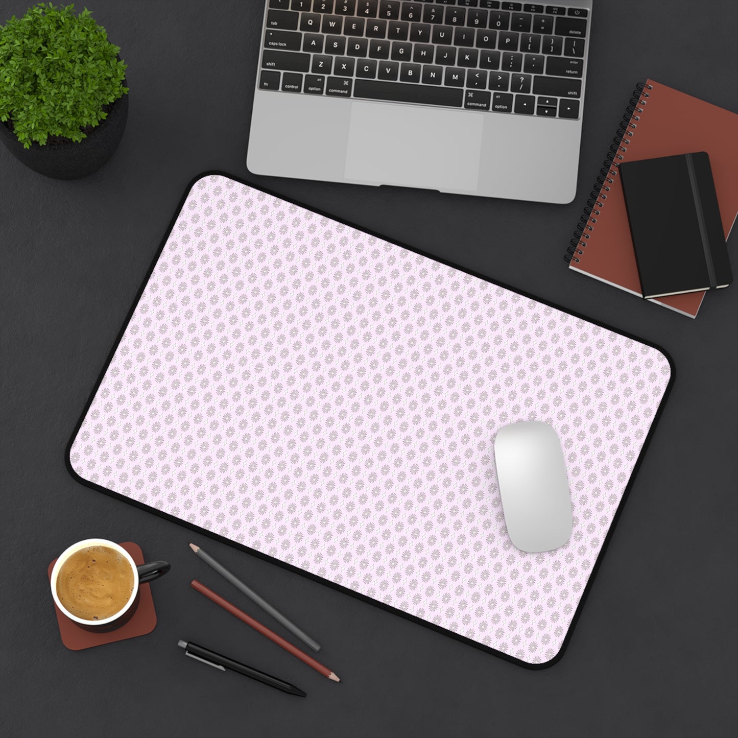 Pink Mornings Star-crossed Bodies Desk Mat, 12" x 18"