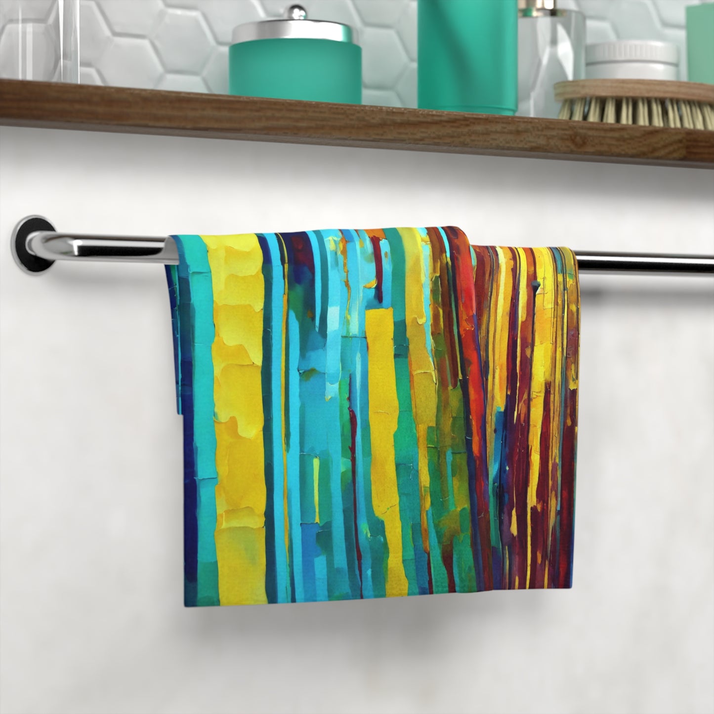 Striped Alpha Towel, 13" x 13"