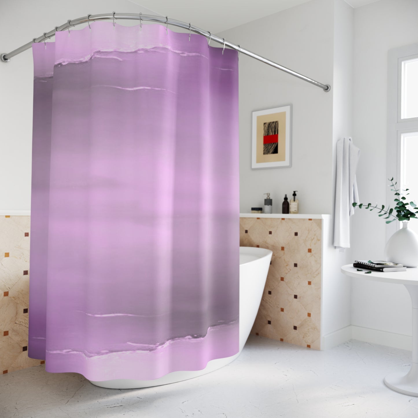 Dark Pink Sea Amethyst Fog Shower Curtains, 71" x 74"