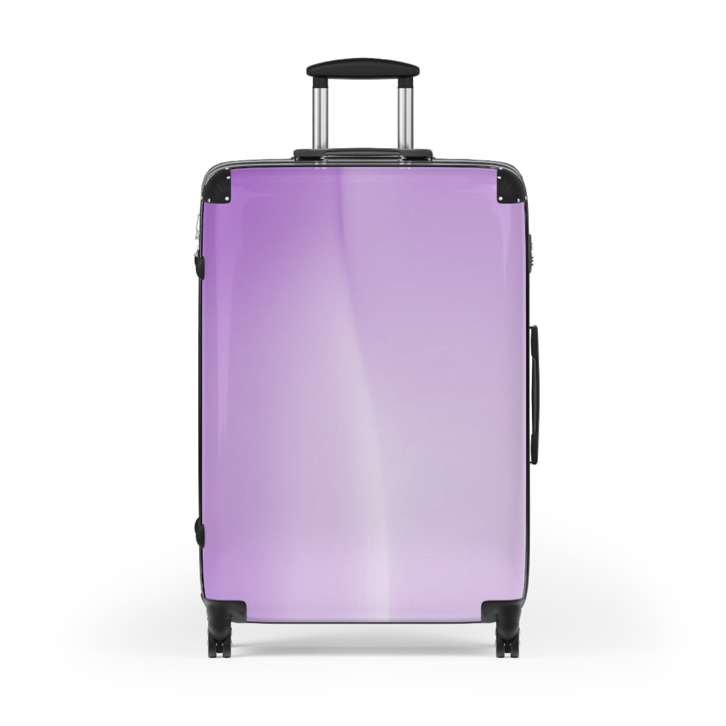 Soft Lavender Fade Large Suitcase with built in lock, 4 double-wheels, telescopic handle, and ABS back hard-shell
