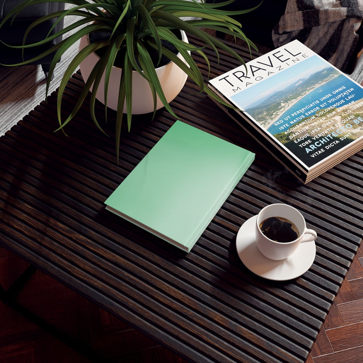 Mint Fade 5.2" x 7.4" Hard Backed Journal with 128 blank pages