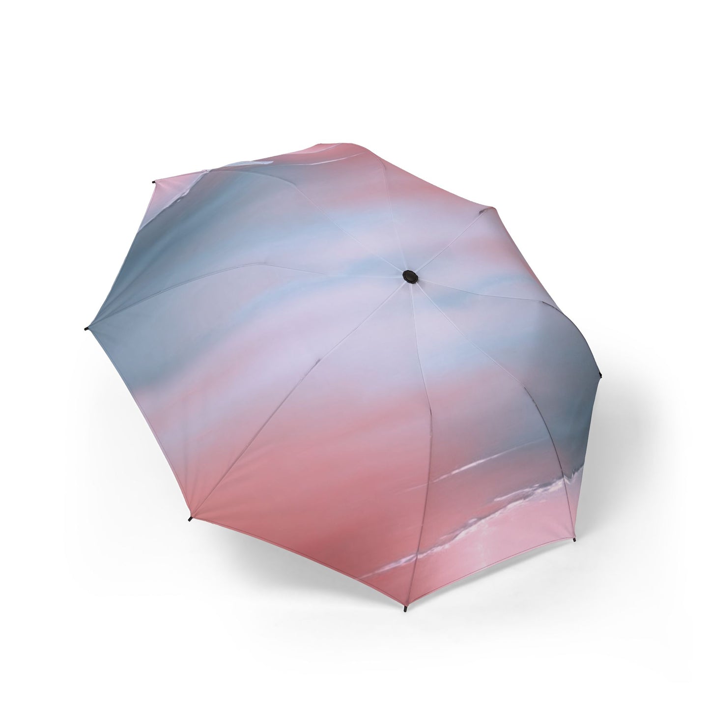 Gray Sea Pink Fog Foldable Umbrella - Compact & Chic
