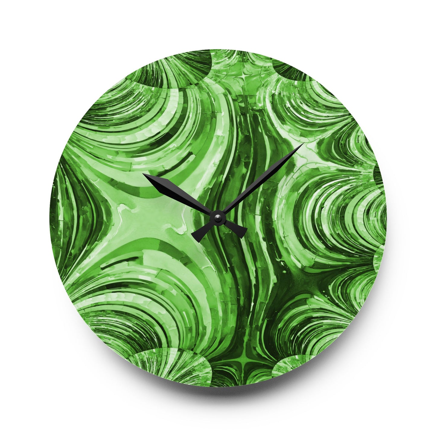 Uzi Spiral Mint Pastel Acrylic Wall Clock, Round or Square, 10.75" x 10.75"