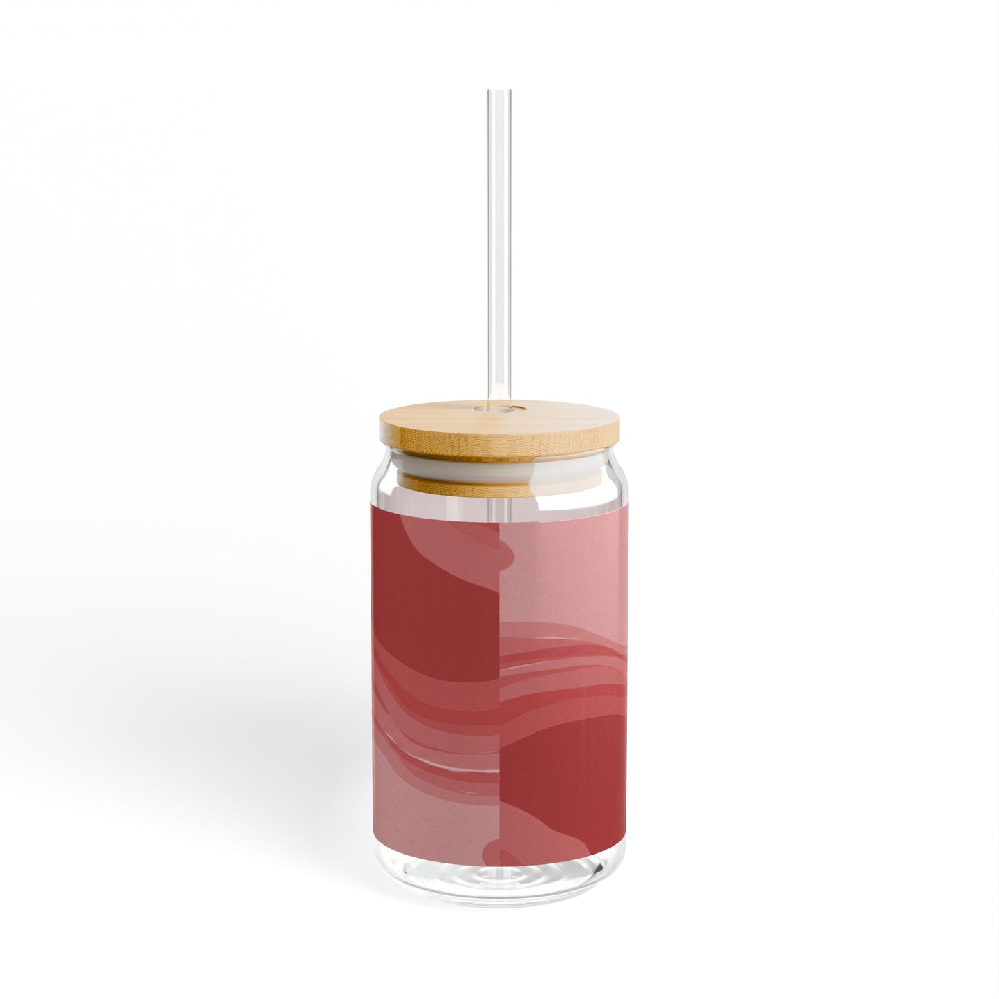 Power Red Wavey Sipper Glass, 16oz