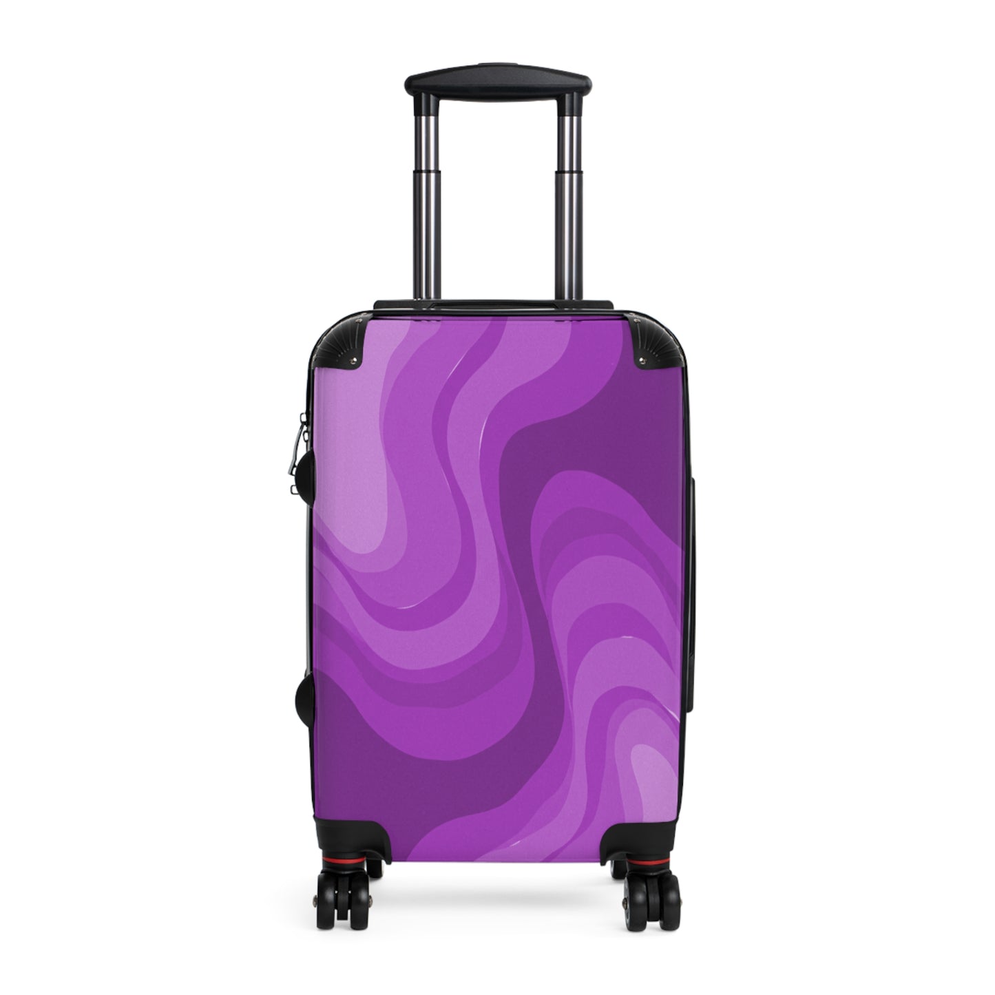 Wavey Purple Wavey Small Suitcase with built in lock, 4 double-wheels, telescopic handle, and ABS back hard-shell