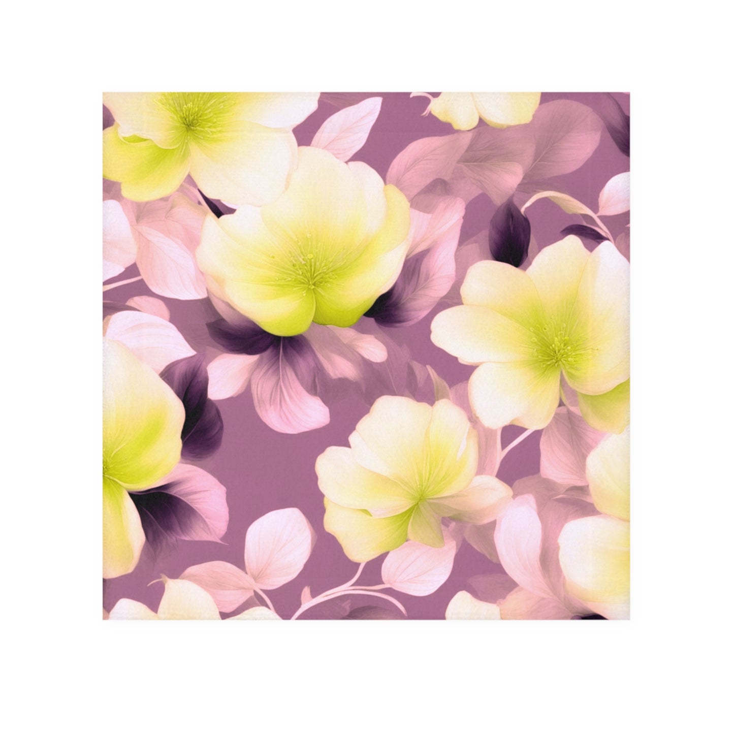 Lemon Blossom Floral Bunch Face Towel, 13" x 13"
