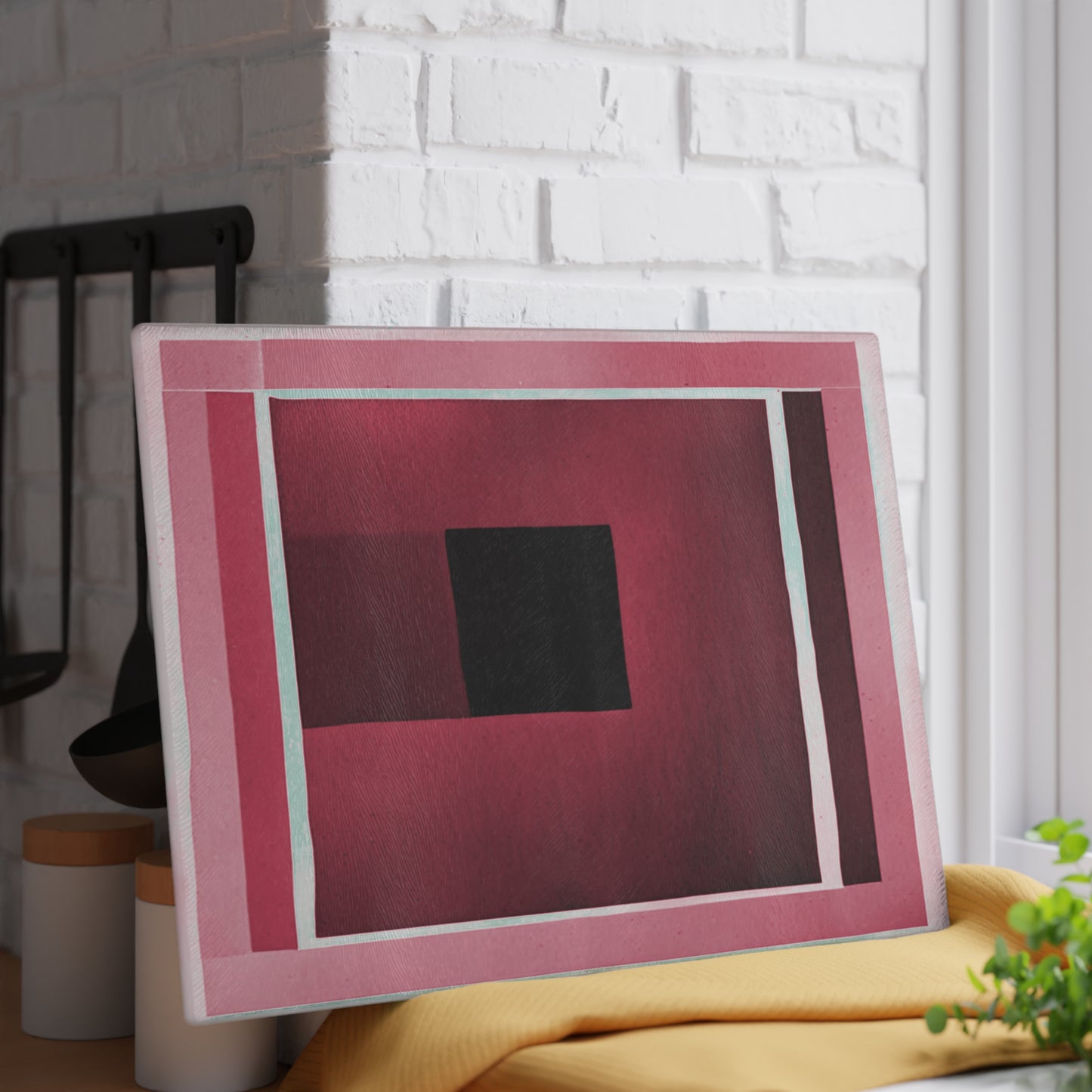 Red Shadow Glass Cutting Board, 11" x 15"
