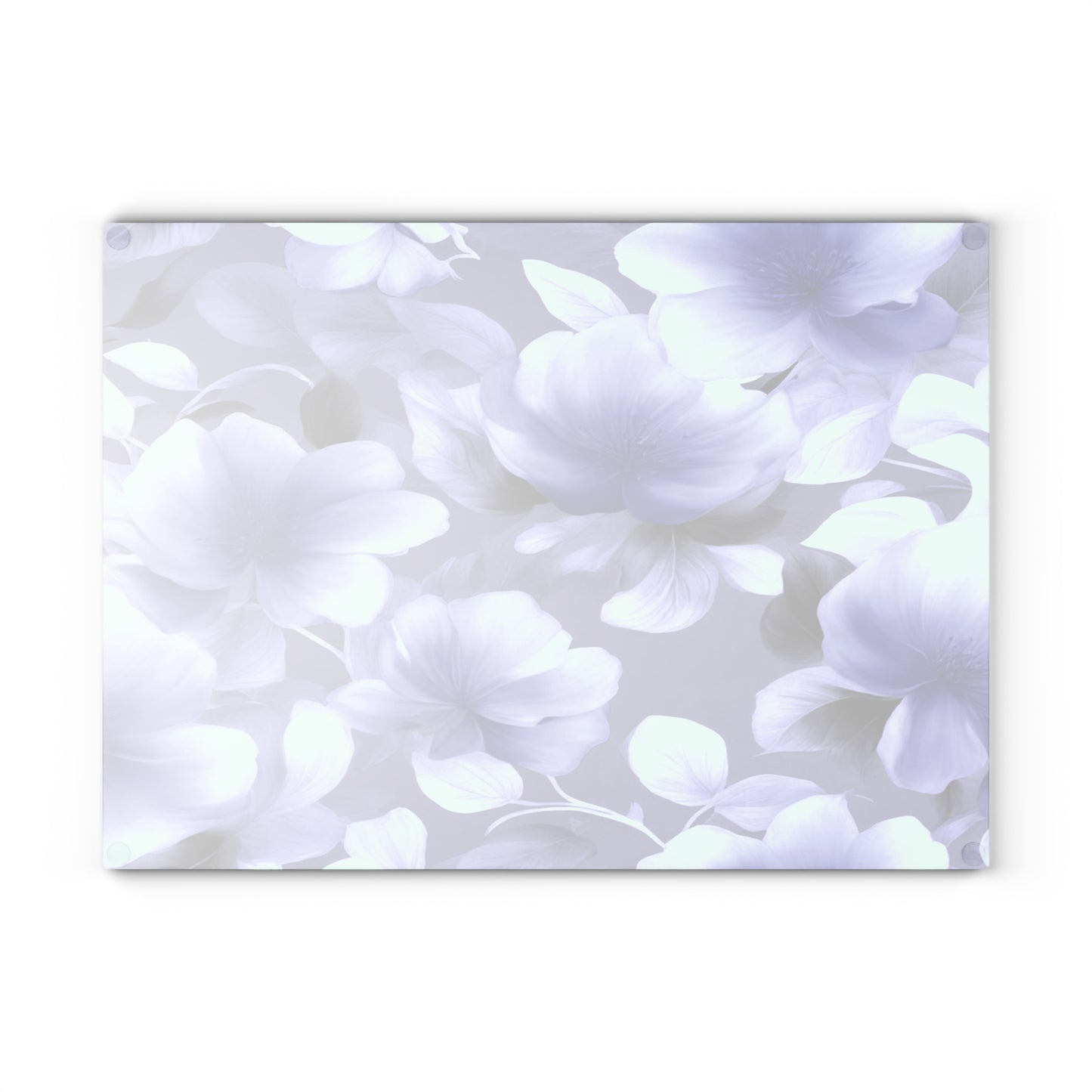 Indigo Blossom Floral Bunch Glass Cutting Board, 11" x 15"