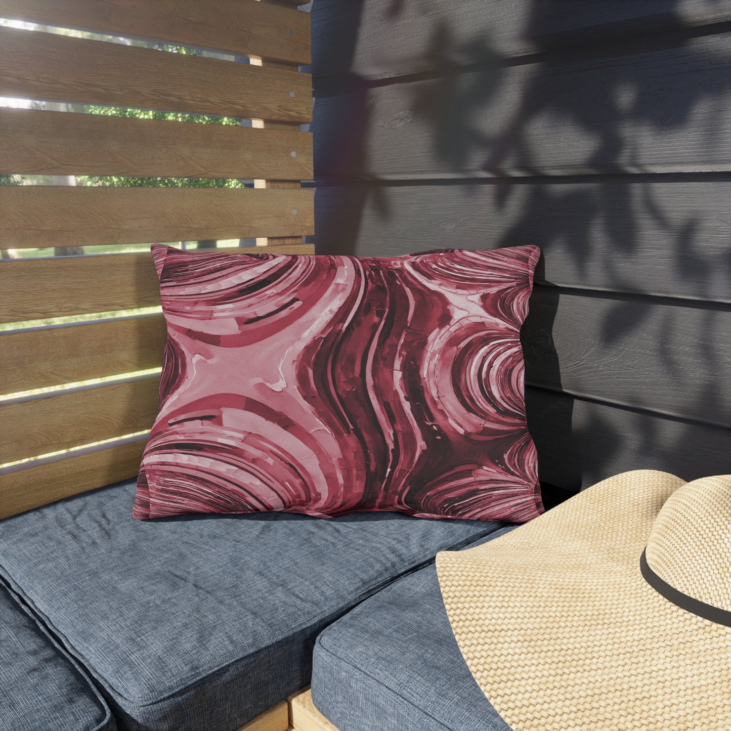 Uzi Spiral Ruby 20" x 14" Outdoor Pillow
