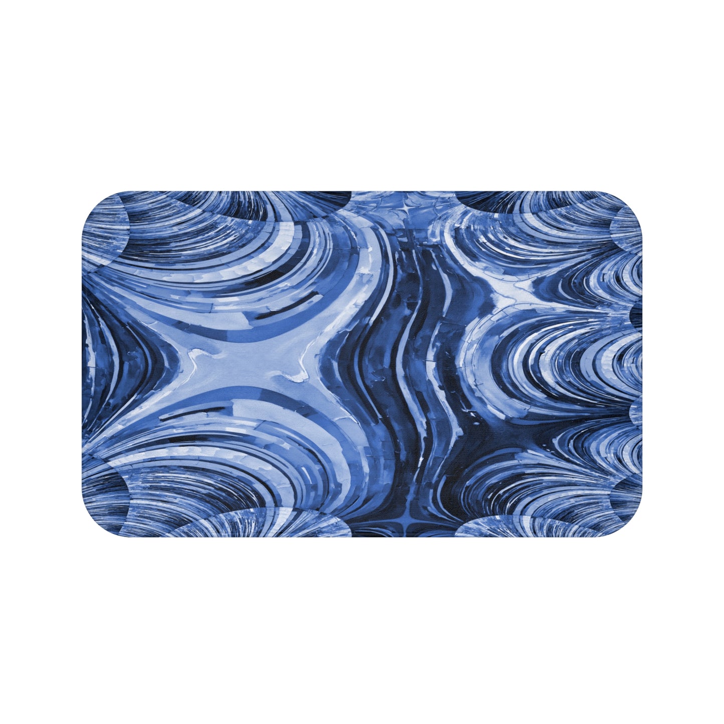 Uzi Spiral Deep Blue 34" x 21" Bath Mat