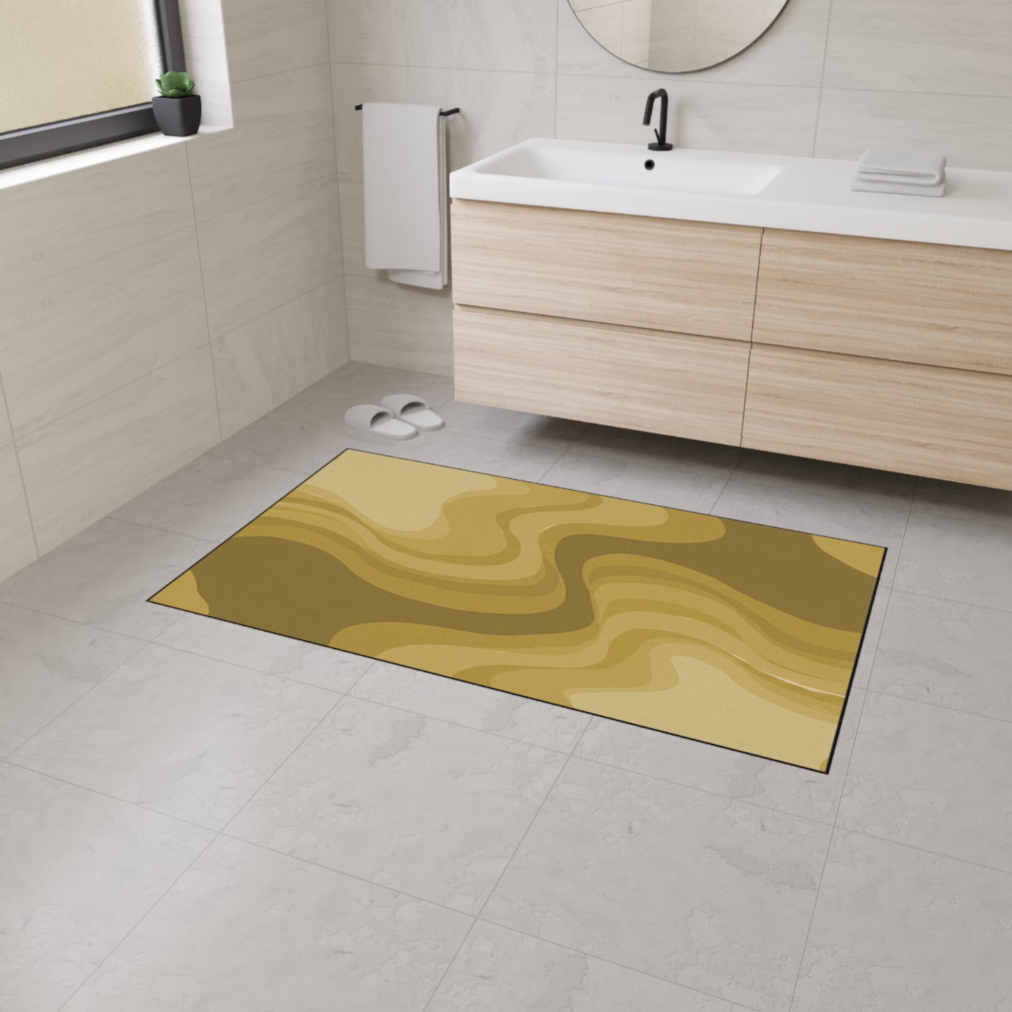 Brown Wavey 36" x 60" Heavy Duty Floor Mat