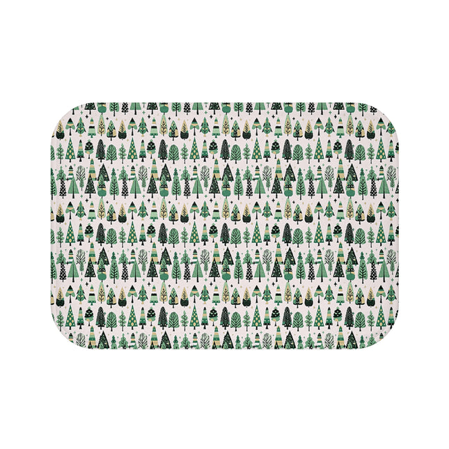 Mini Vintage Green Trees 24" x 17" Bath Mat