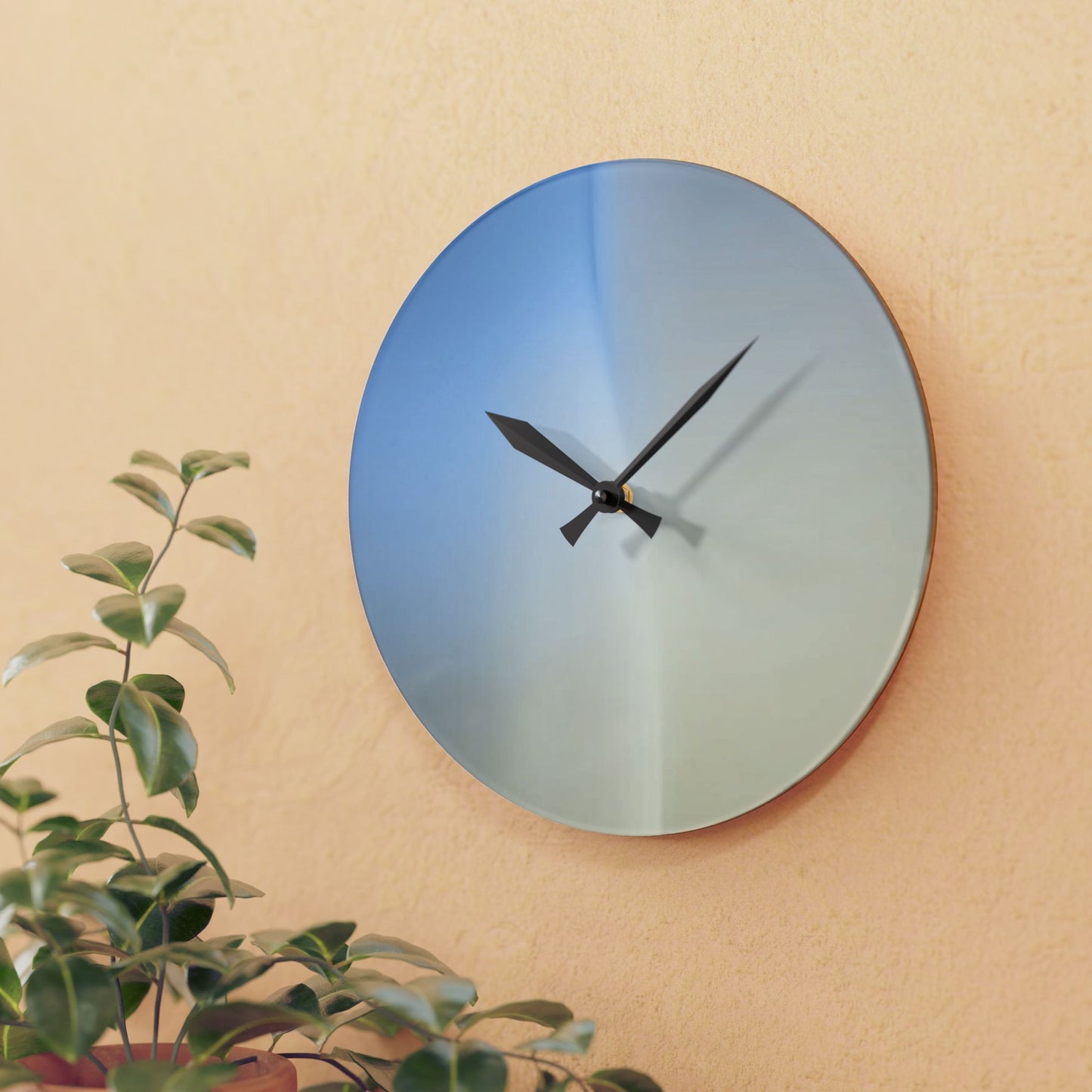 Cobalt Fade Acrylic Wall Clock, Round or Square, 10.75" x 10.75"