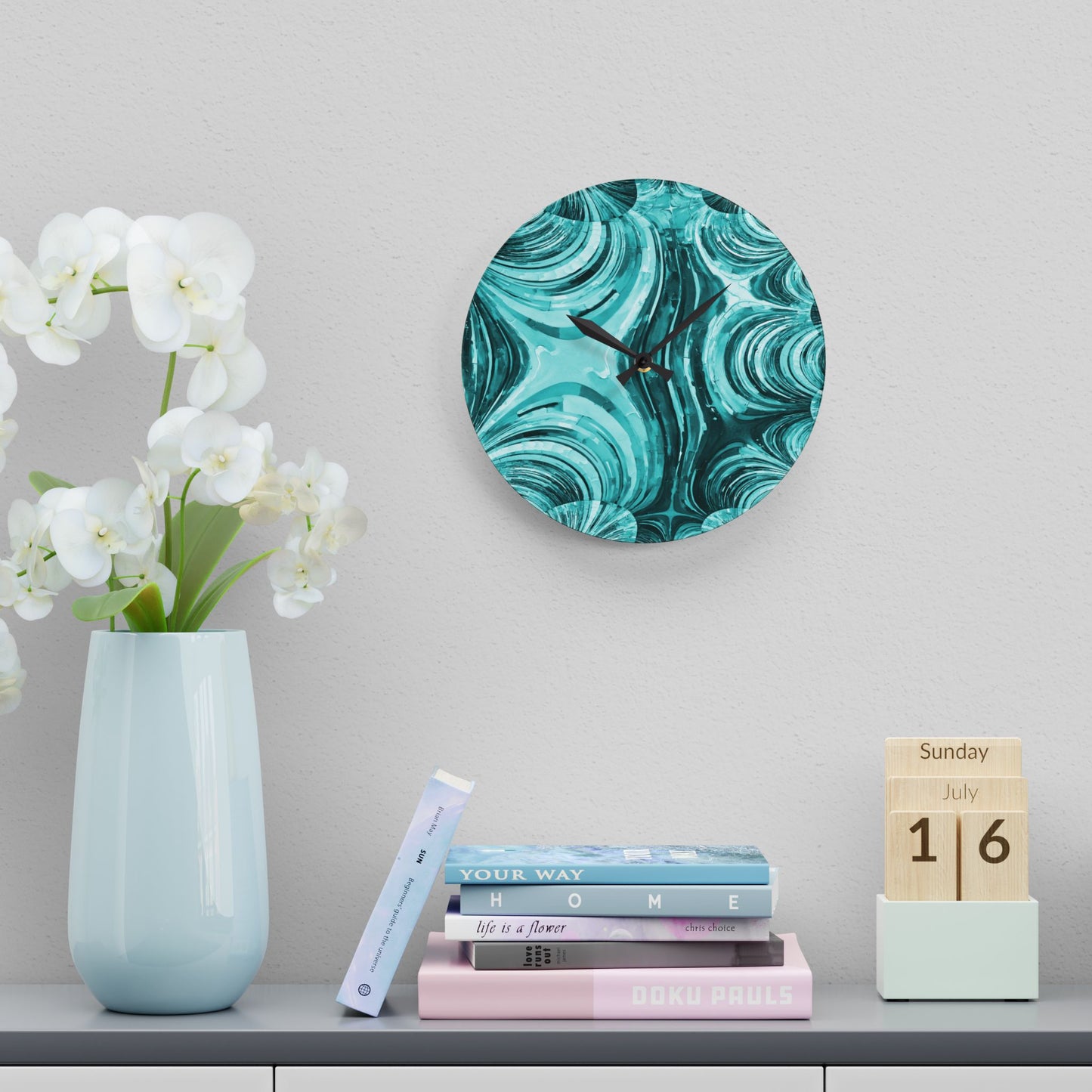Uzi Spiral Tif Acrylic Wall Clock, Round or Square, 10.75" x 10.75"