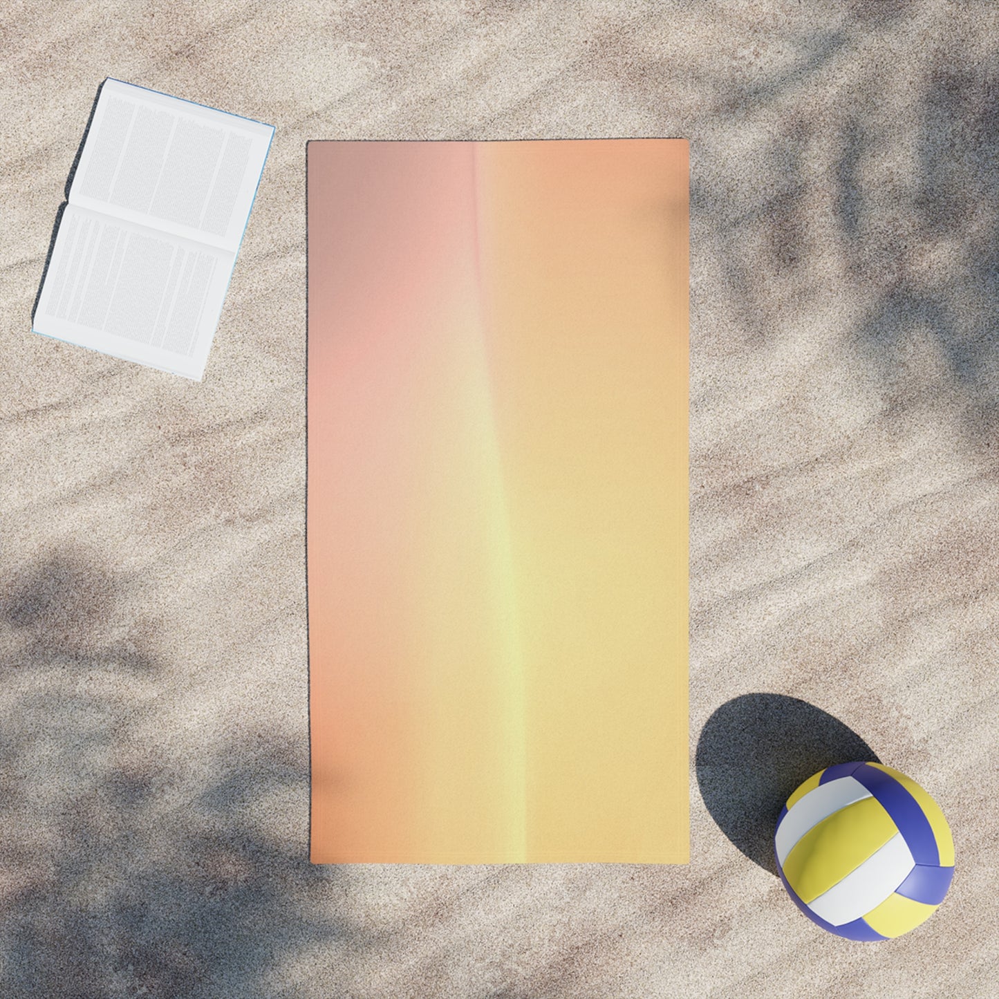 Hot Peach Fade Beach Towel, 24" x 44"