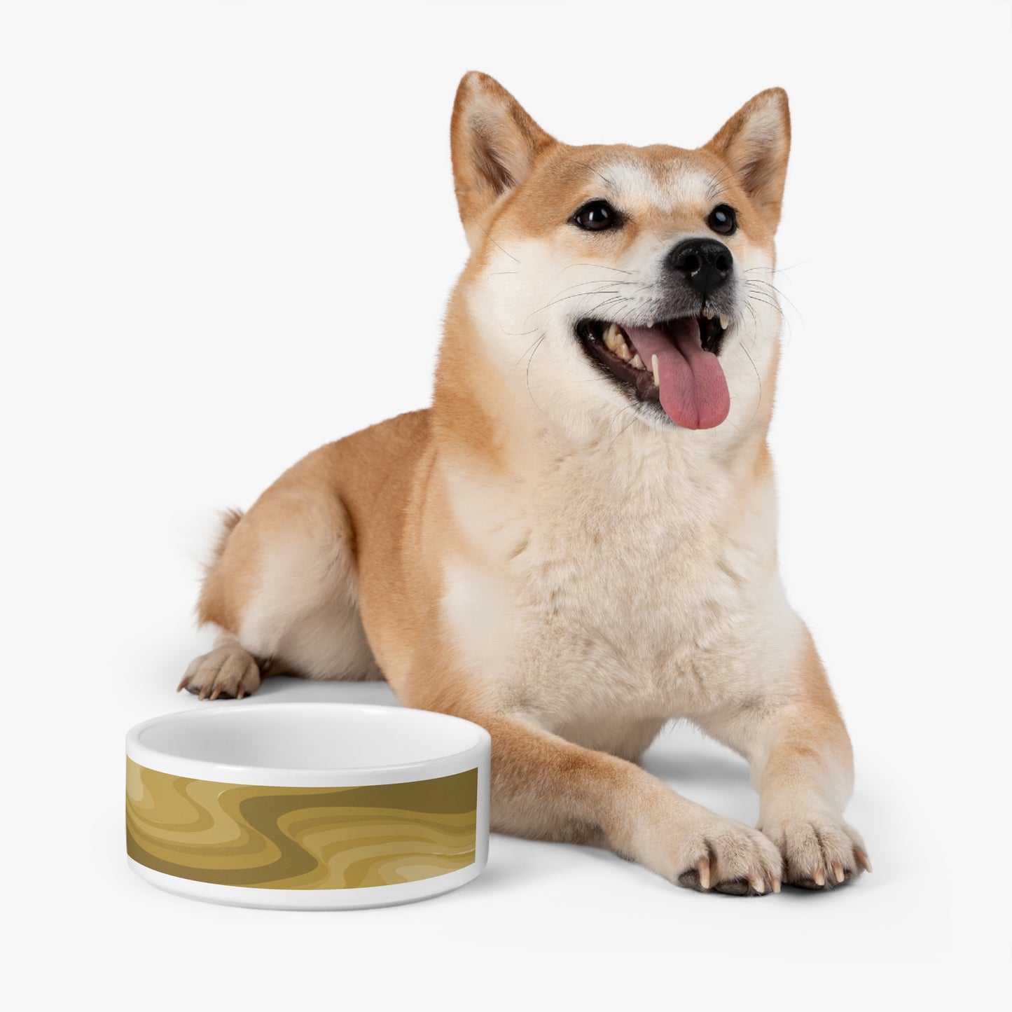 Brown Wavey 16 oz Pet Bowl