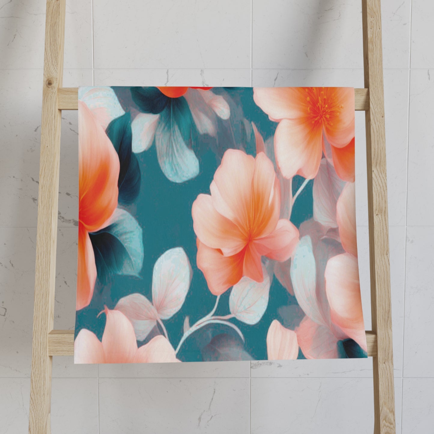 Orange Blossom Floral Bunch Hand Towel, 16" x 28"