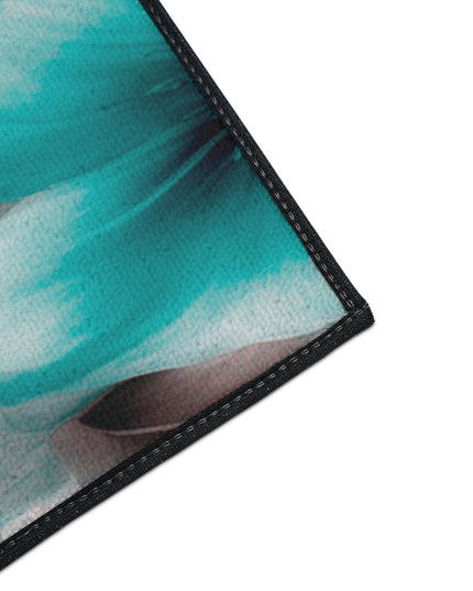 Tif Green Gray Floral Bunch Heavy Duty Floor Mat, 36" x 60"