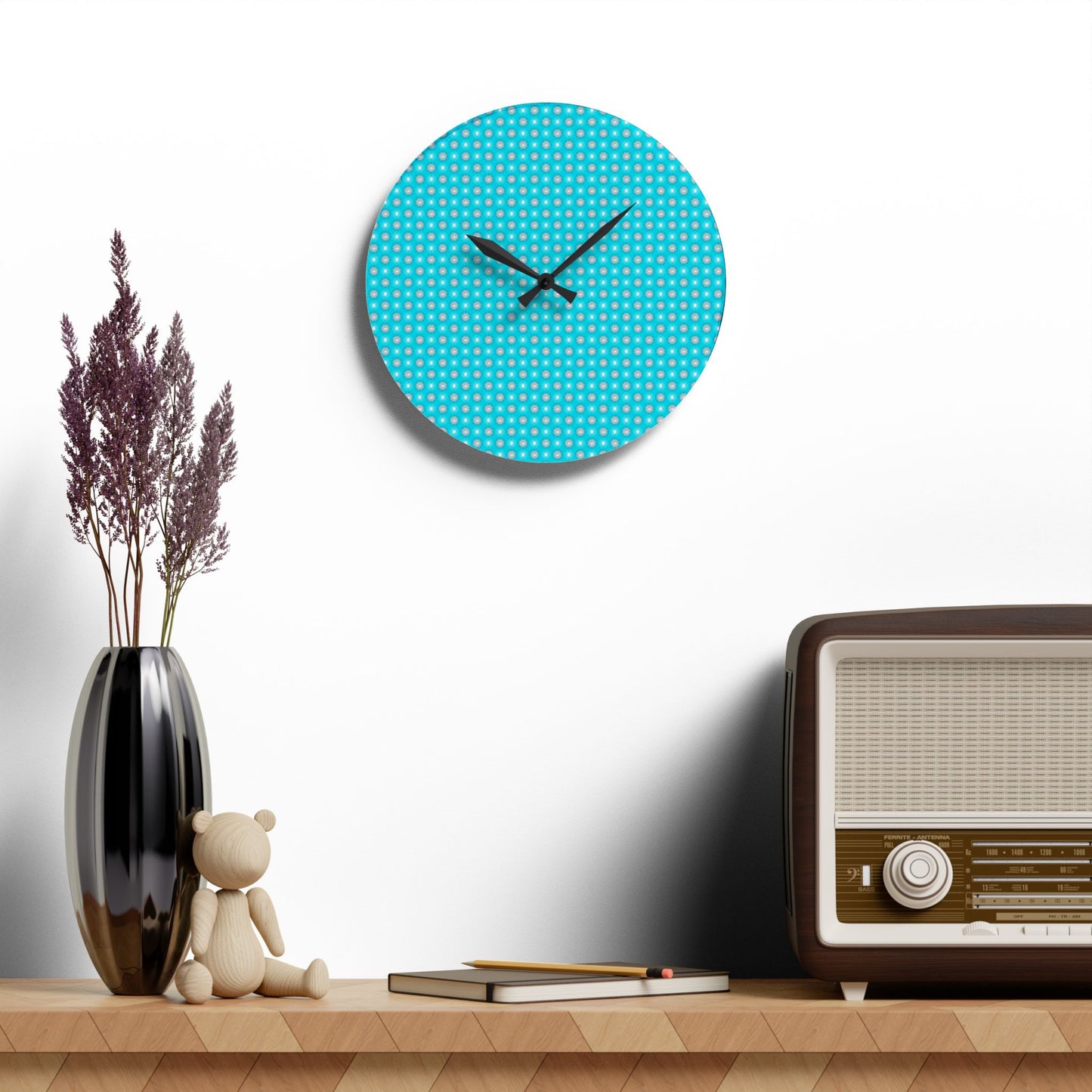 Tif Green Star-crossed Bodies Acrylic Wall Clock, Round or Square, 10.75" x 10.75"