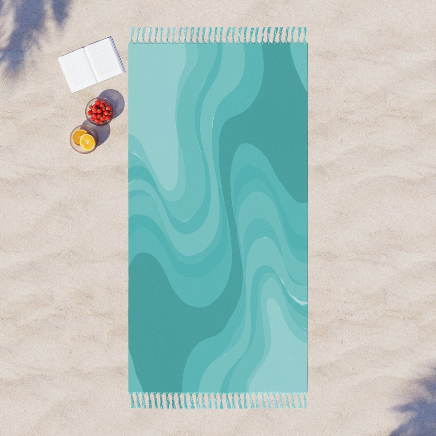 Tif Green Wavey 38" × 81" Boho Beach Cloth