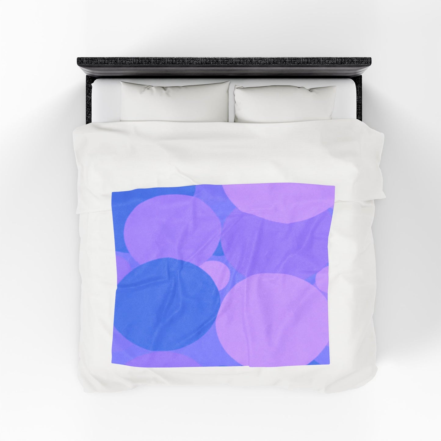 Pastel Purple Family Patches Velveteen Plush Blanket, 50" x 60"