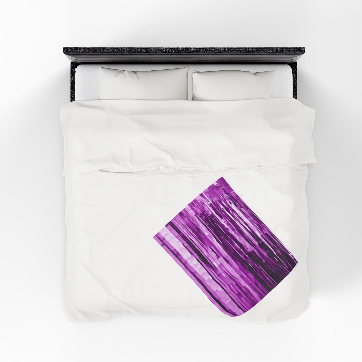 Striped Powder Lavender Velveteen Plush Blanket, 30" x 40"