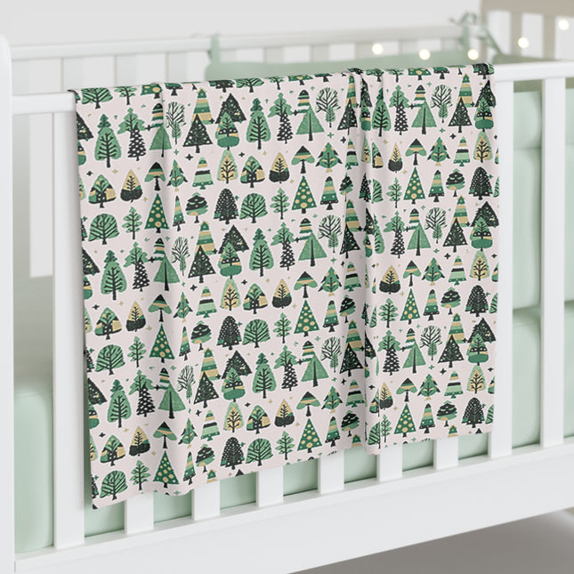 Mini Vintage Green Trees Baby Swaddle 30″×40″ Blanket