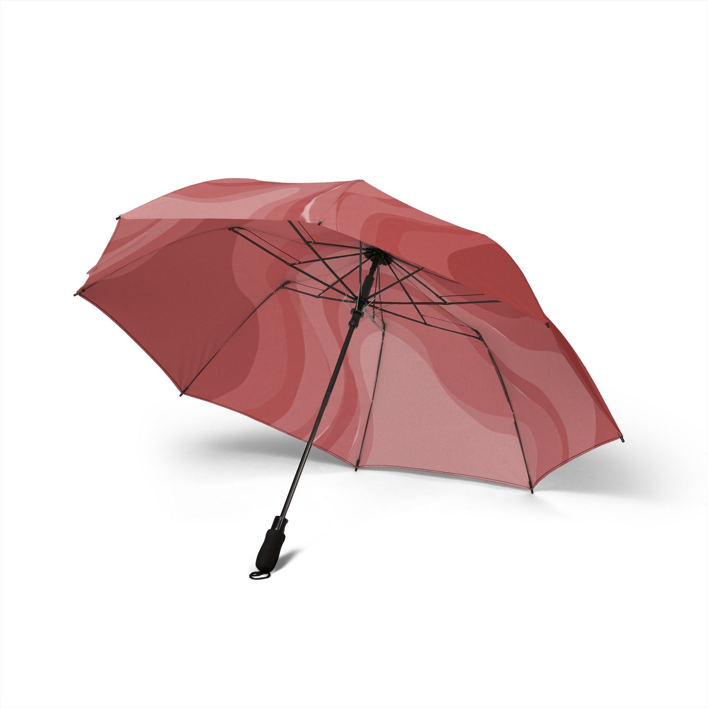 Power Red Wavey Foldable Umbrella - Compact & Chic