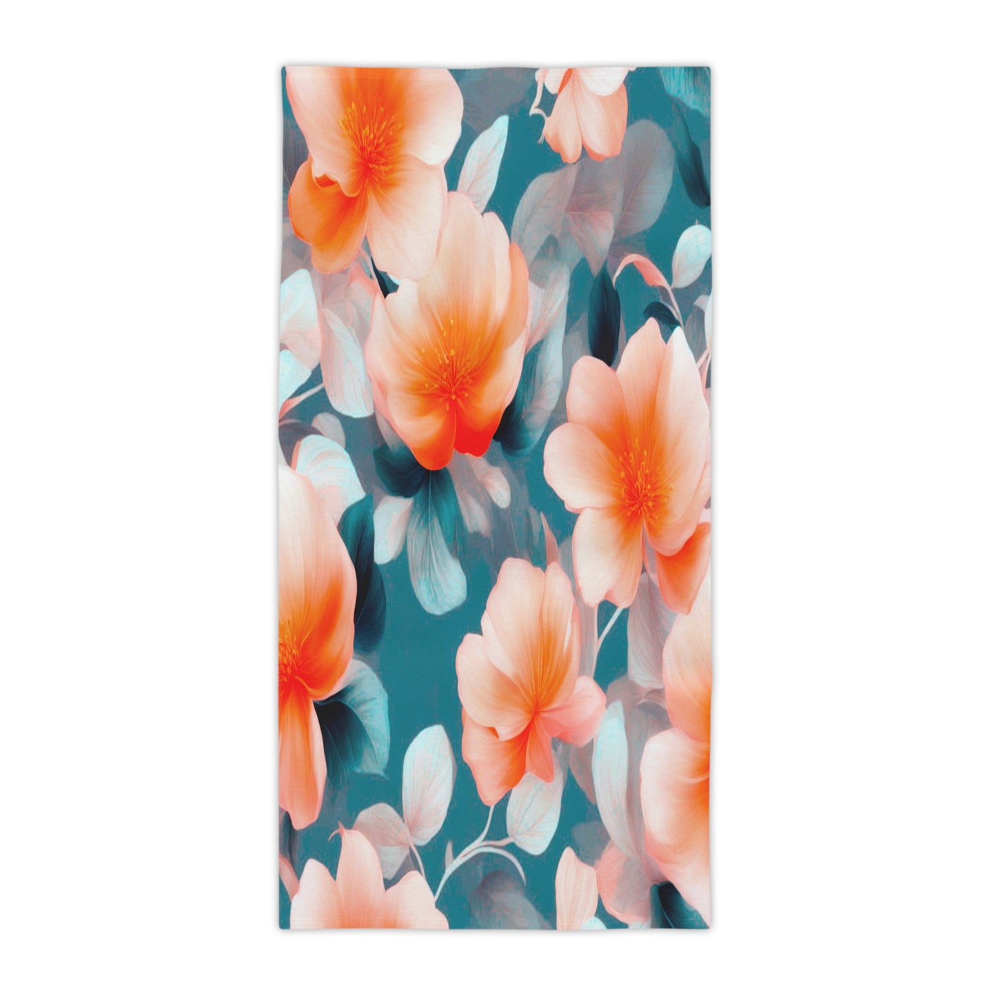 Orange Blossom Floral Bunch Beach Towel, 30" x 60"