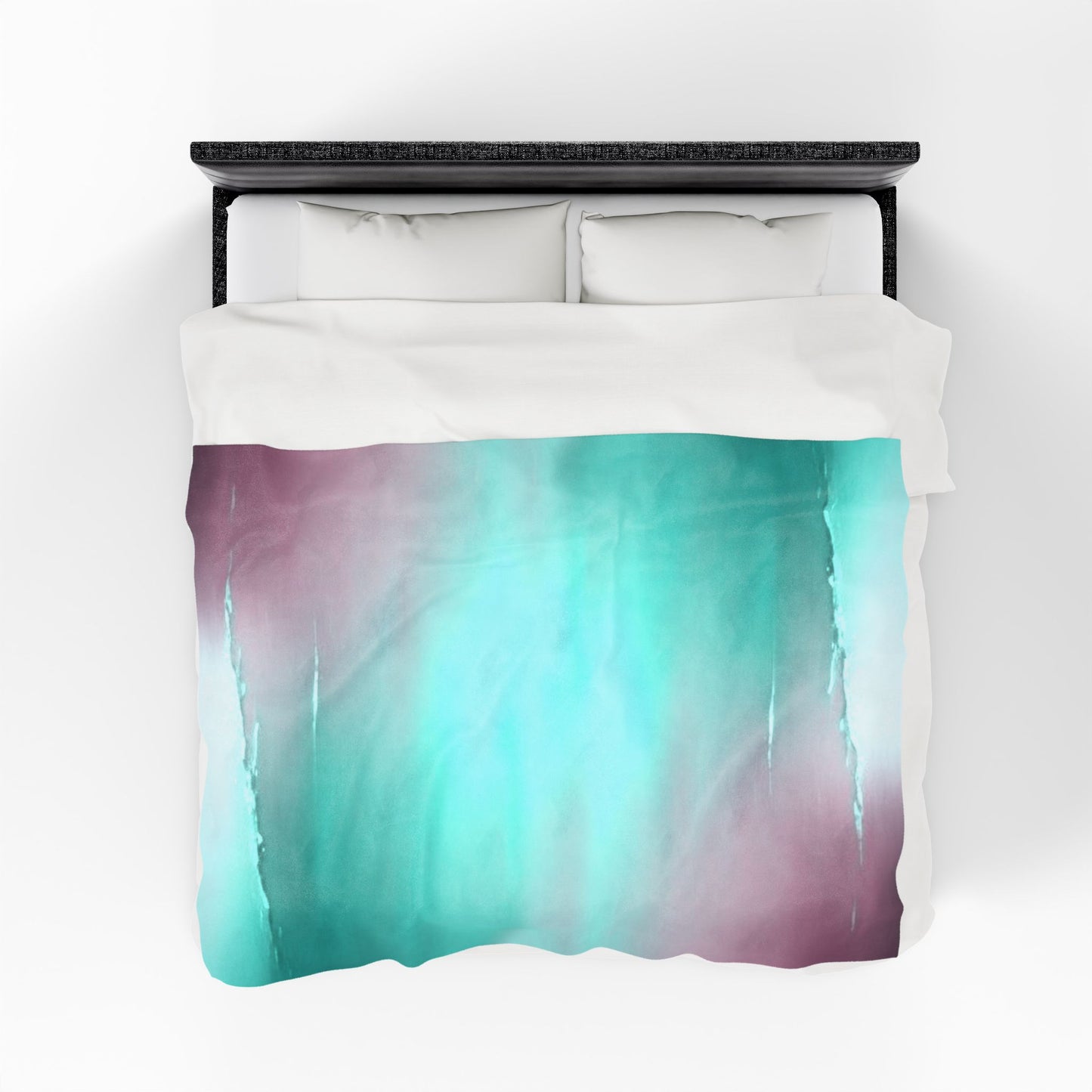 Green Sea Lavender Fog Velveteen Plush Blanket, 60" x 80"
