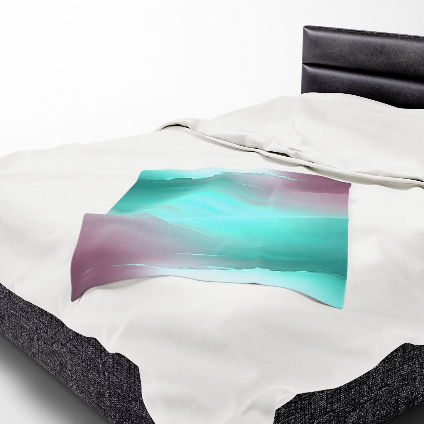 Green Sea Lavender Fog Velveteen Plush Blanket, 30" x 40"