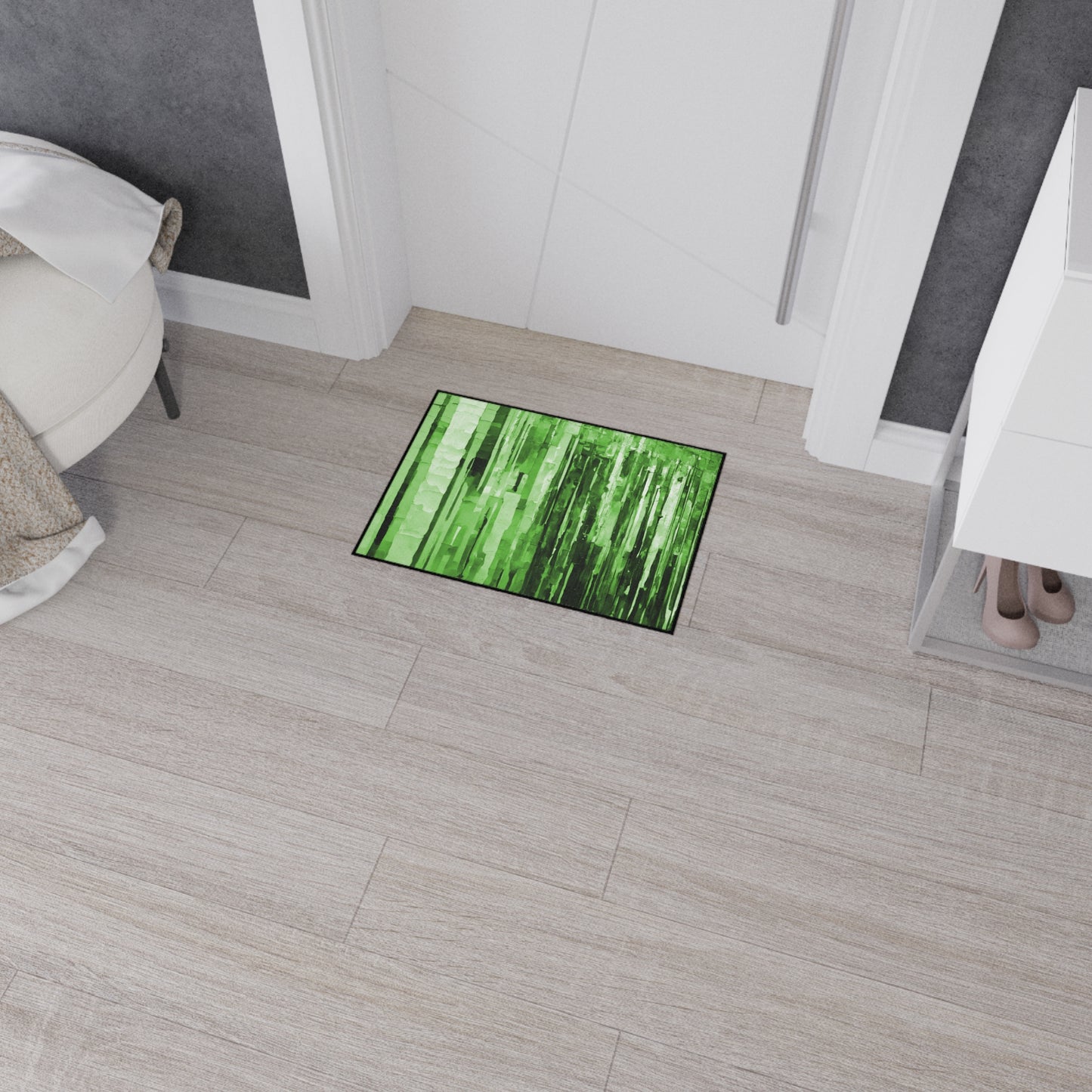 Striped Mint Pastel 18" x 24" Heavy Duty Floor Mat