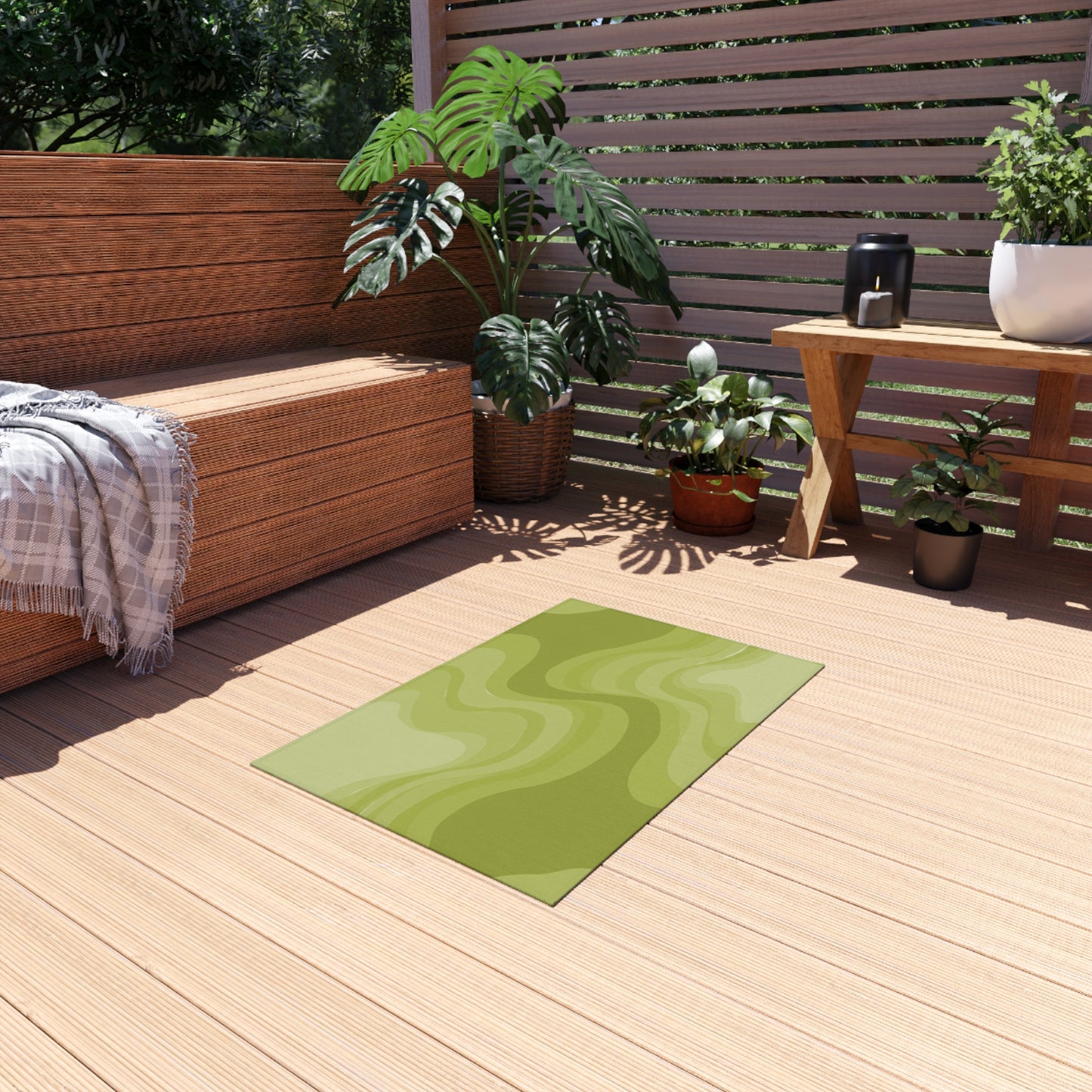 Lemon Wavey 24" x 36" Outdoor Rug