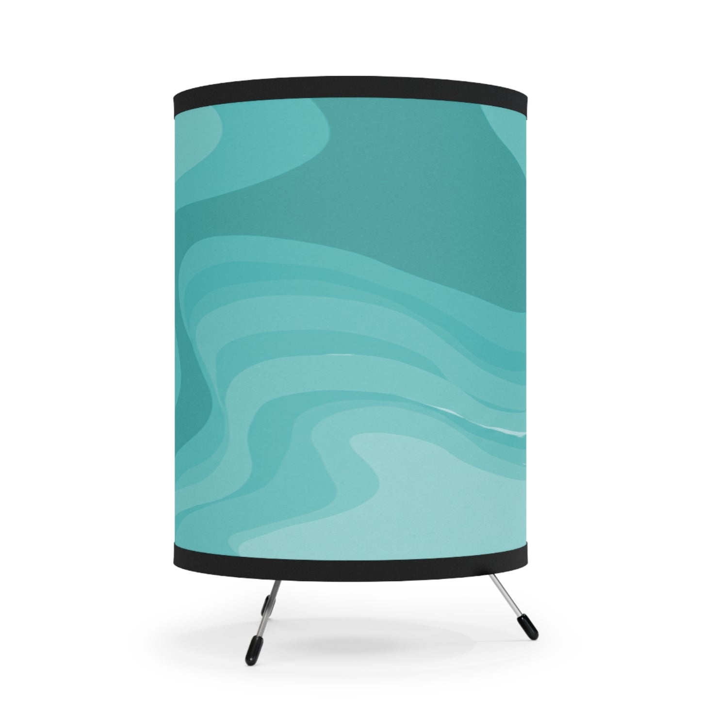 Tif Green Wavey Tripod Lamp with High-Res Printed Shade, US\CA plug
