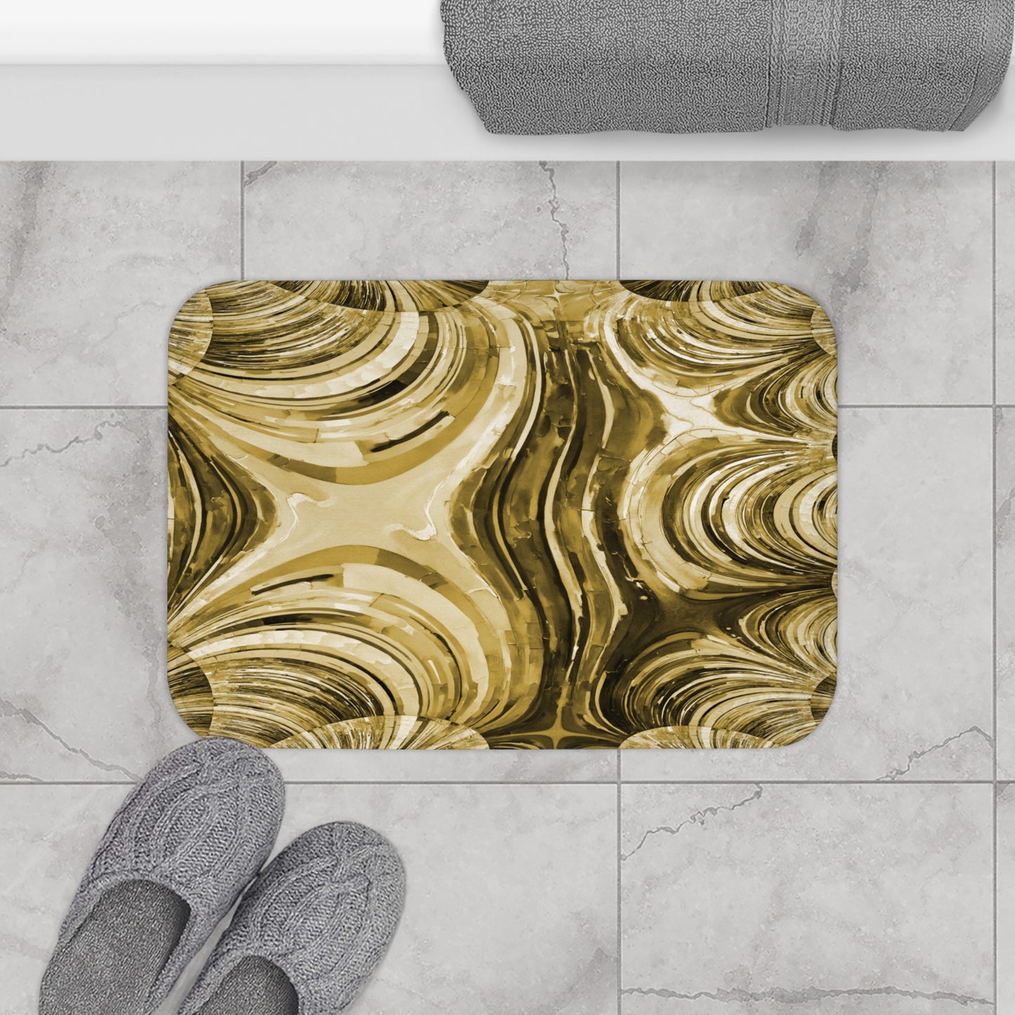 Uzi Spiral Light Brown 24" x 17" Bath Mat
