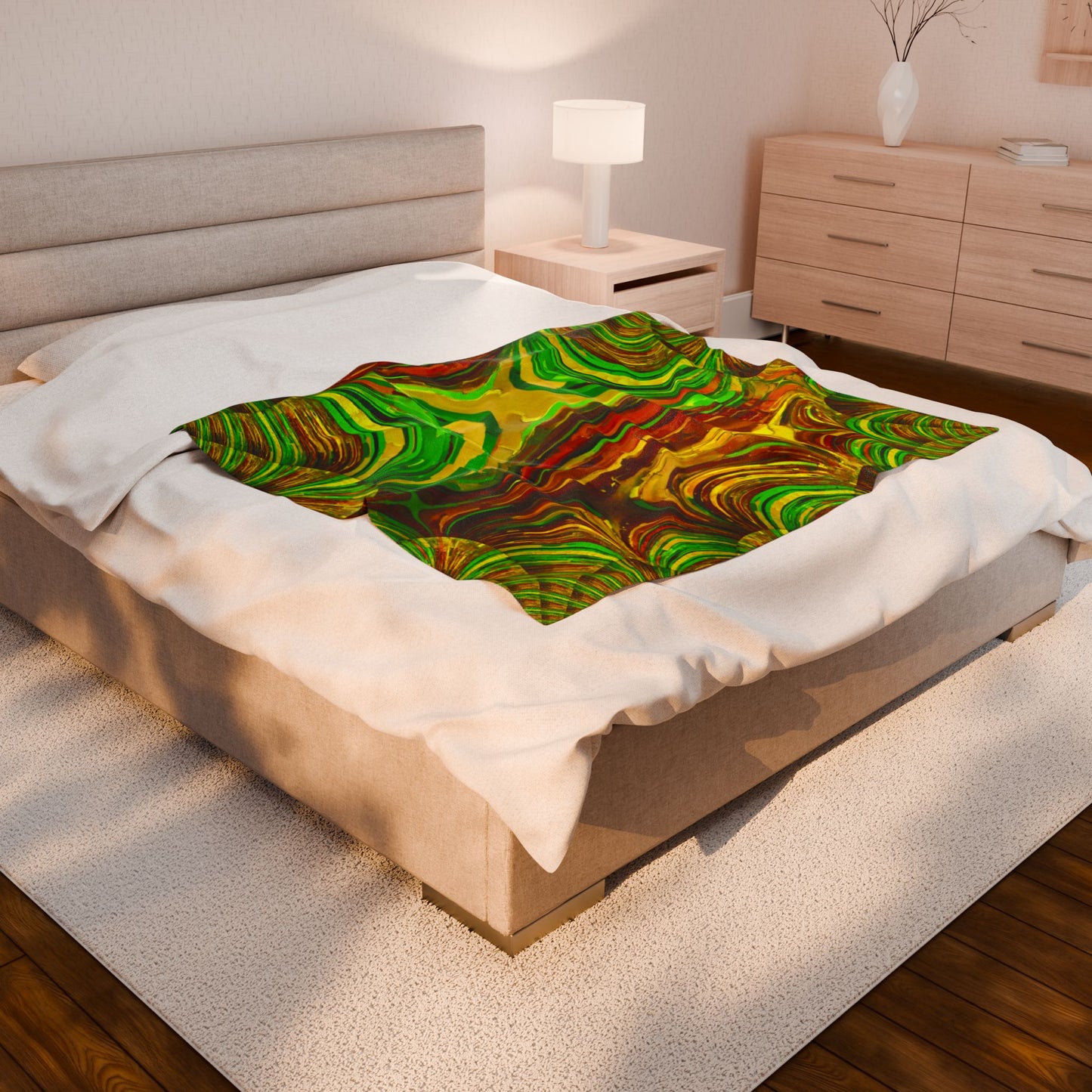 Uzi Spiral Beta Velveteen Plush Blanket, 50" x 60"