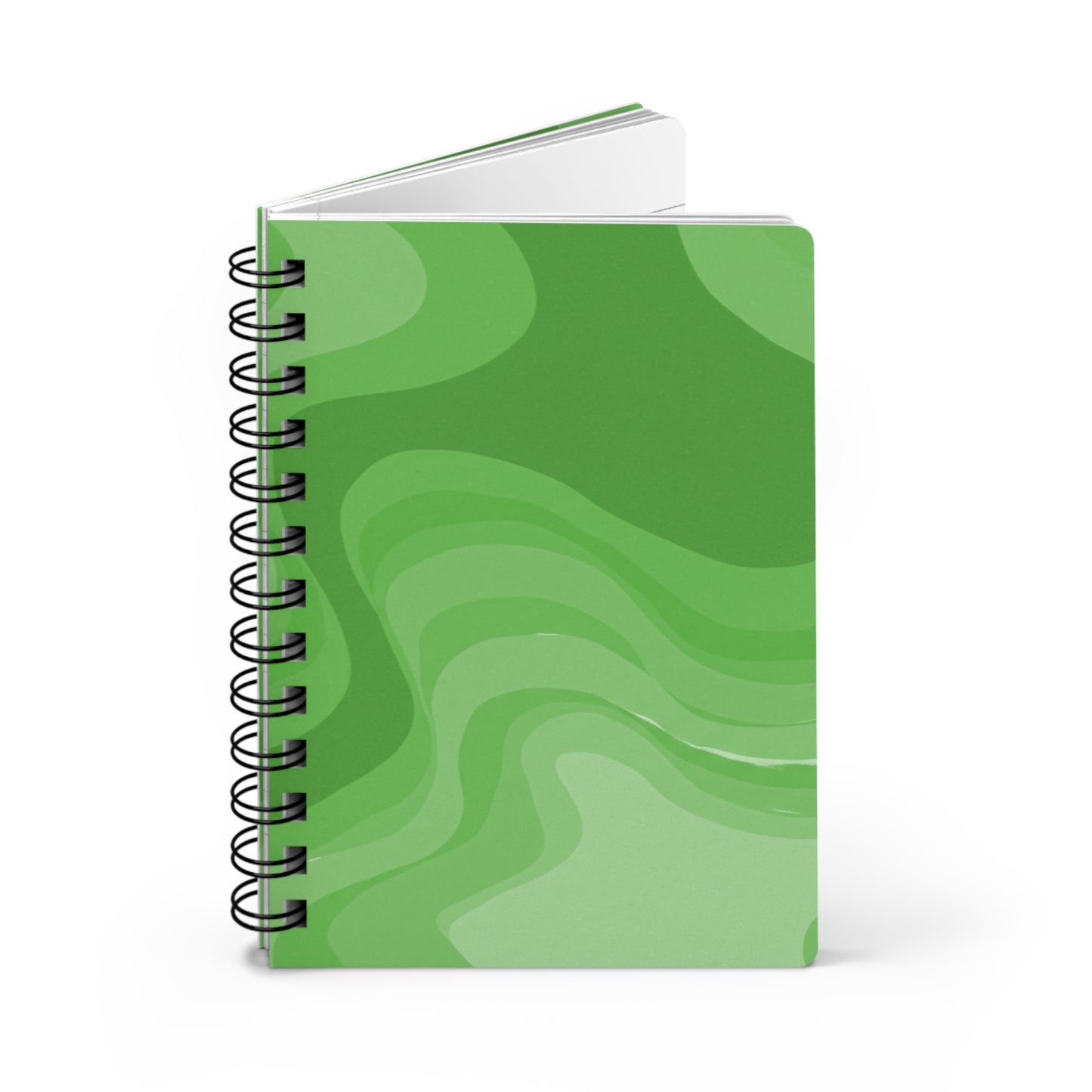 Greenie Meanie Wavey Spiral Bound Journal, 5" x 7" 150 pages