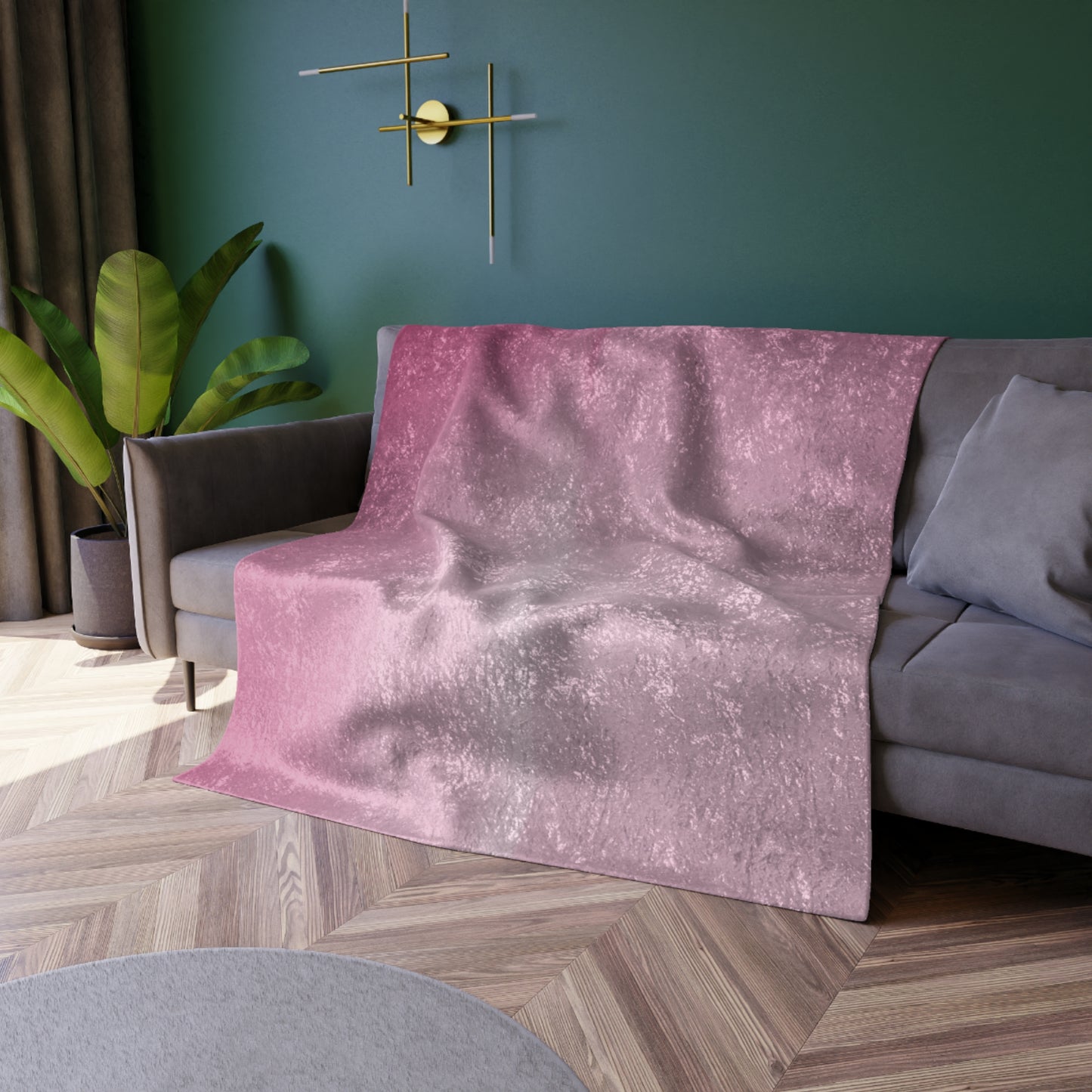Pink Blush Fade 50" x 60" Crushed Velvet Blanket