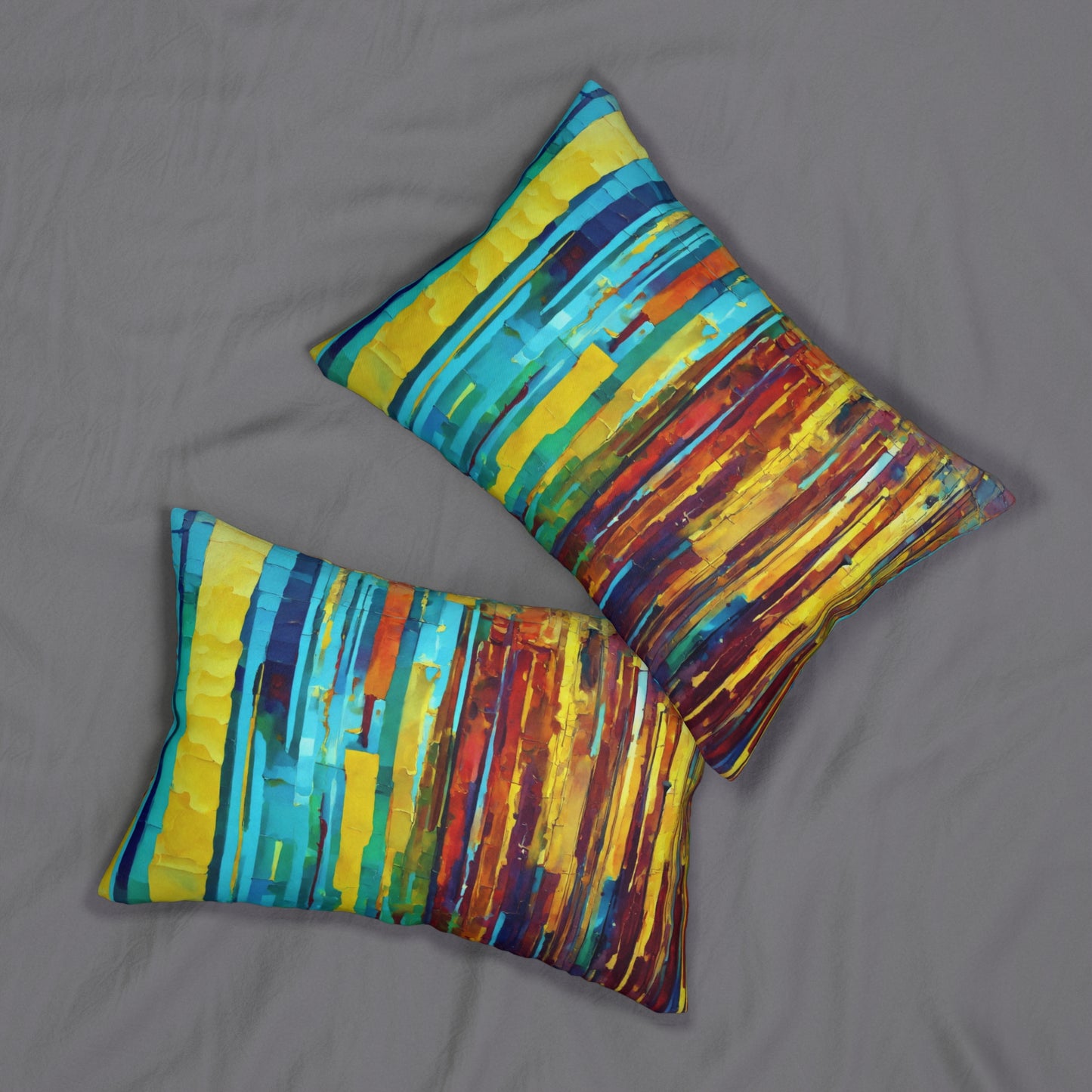 Striped Alpha Spun Polyester Lumbar Pillow, 20" x 14"