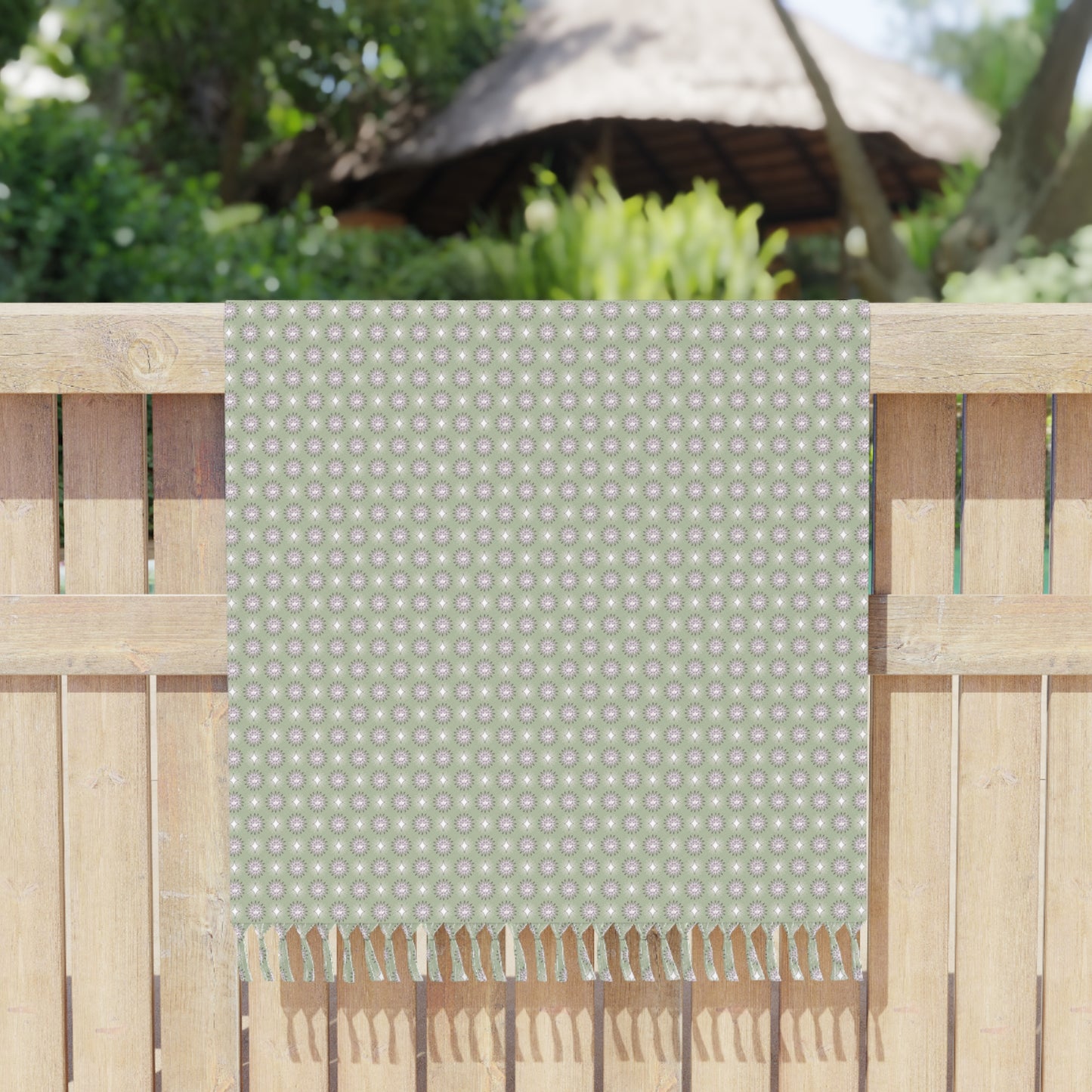 Olive Star-crossed Bodies Boho Beach Cloth, 38" × 81"