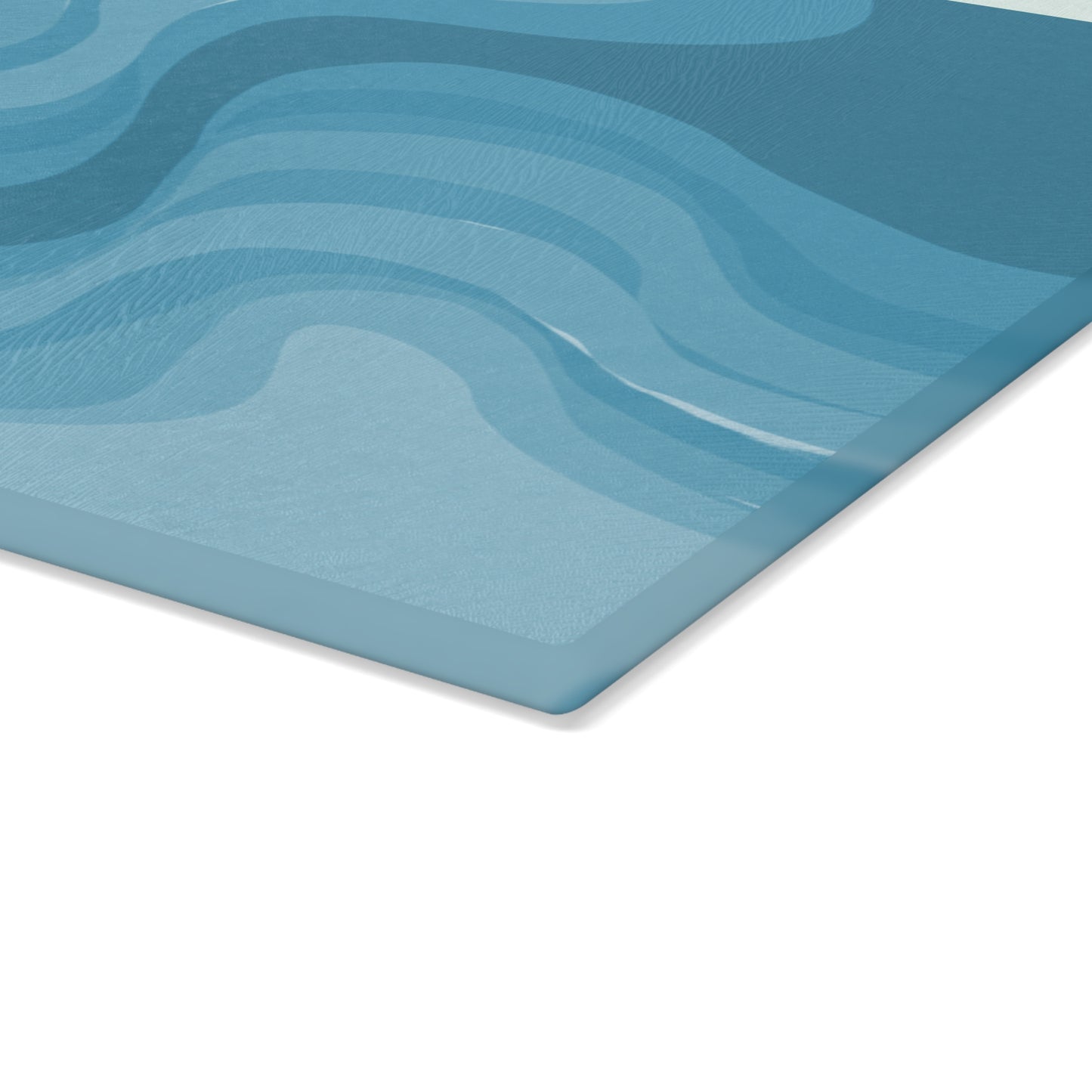 Sky Blue Wavey Glass Cutting Board, 11" x 15"