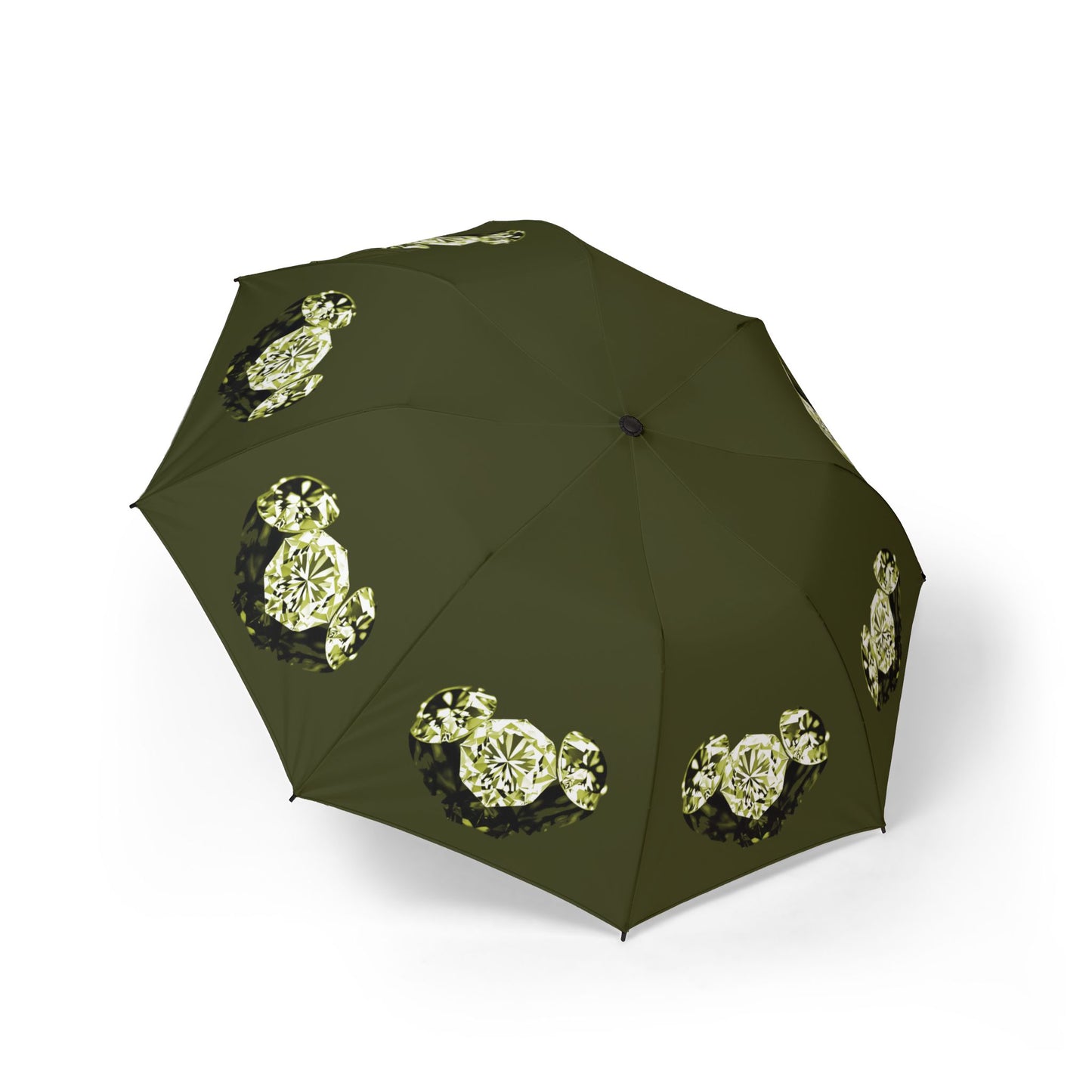 Stylish Lemongrass Tri-Diamonds Foldable Umbrella - Compact & Chic